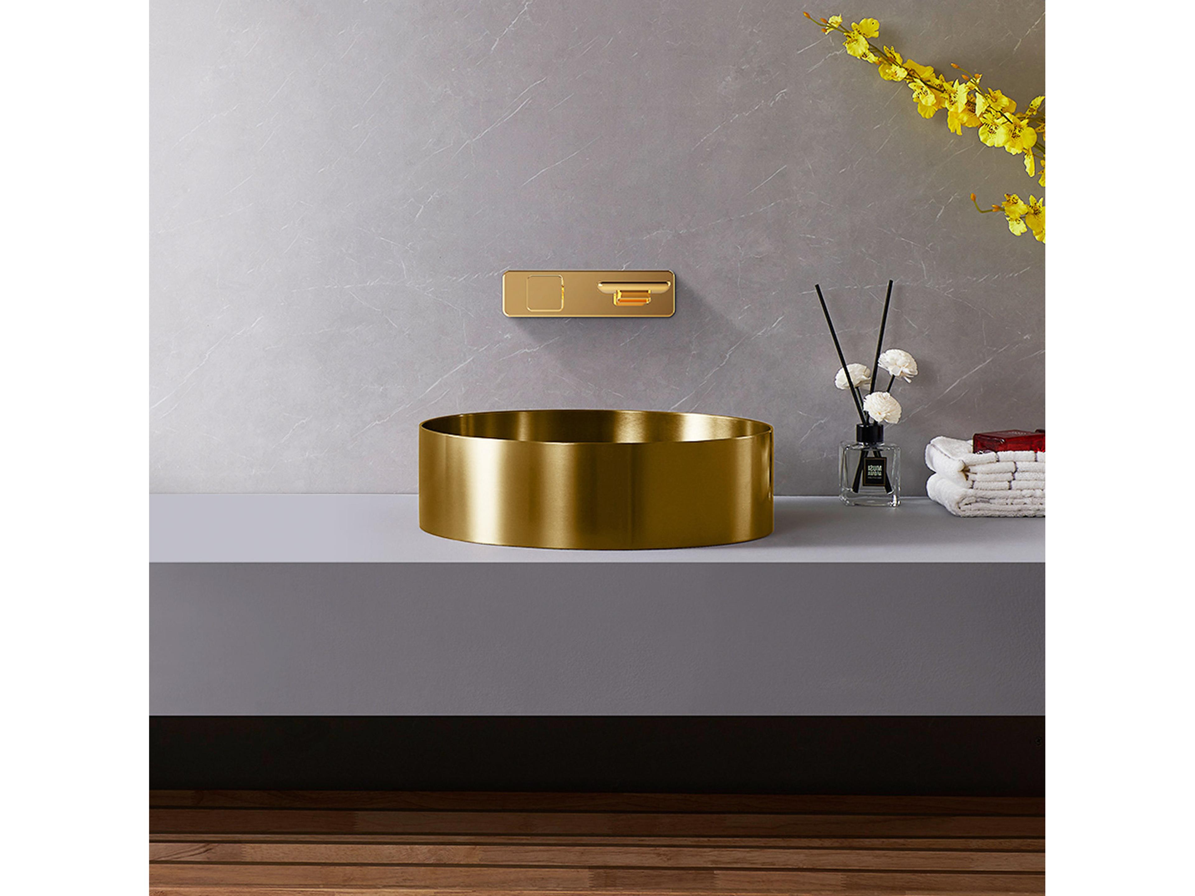Maestro BathLuminesca Modern Round Vessel Sink  Brushed Rose Gold