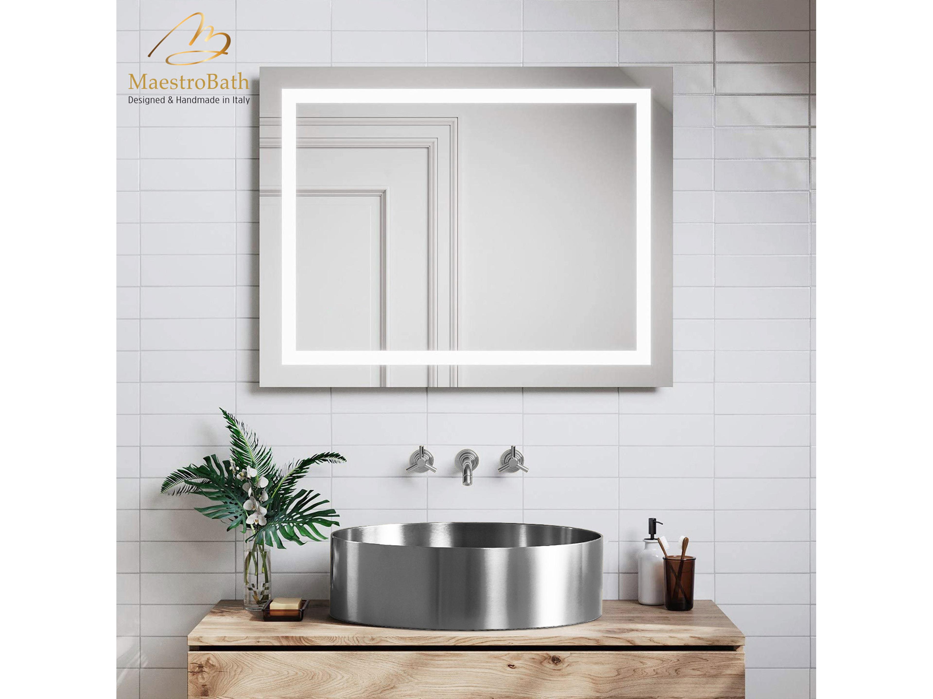 Luminesca Modern Round Vessel Sink  Brushed Silver