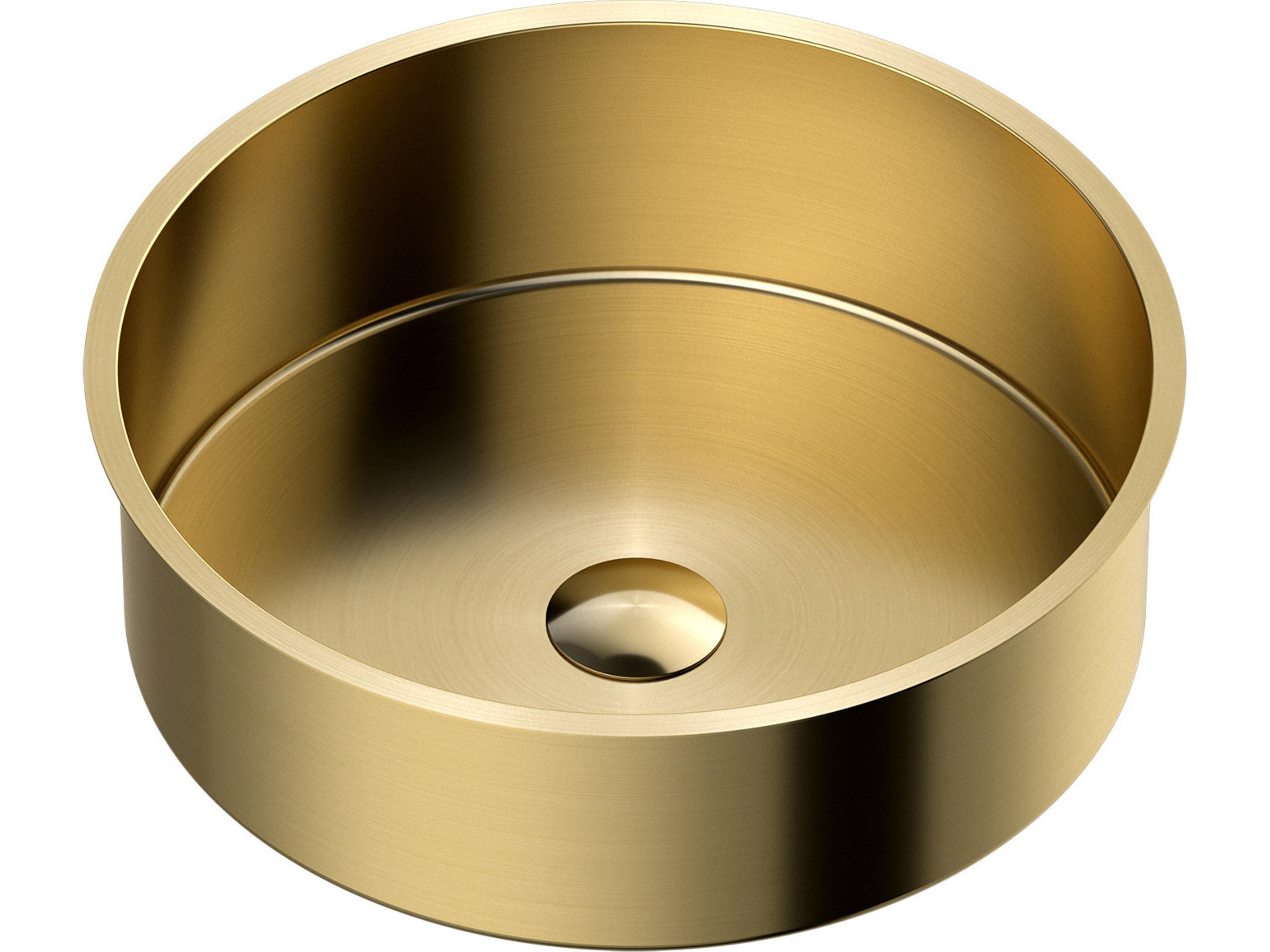 Maestro BathBelladonna Modern Round Under-Mount Sink  Brushed Gold