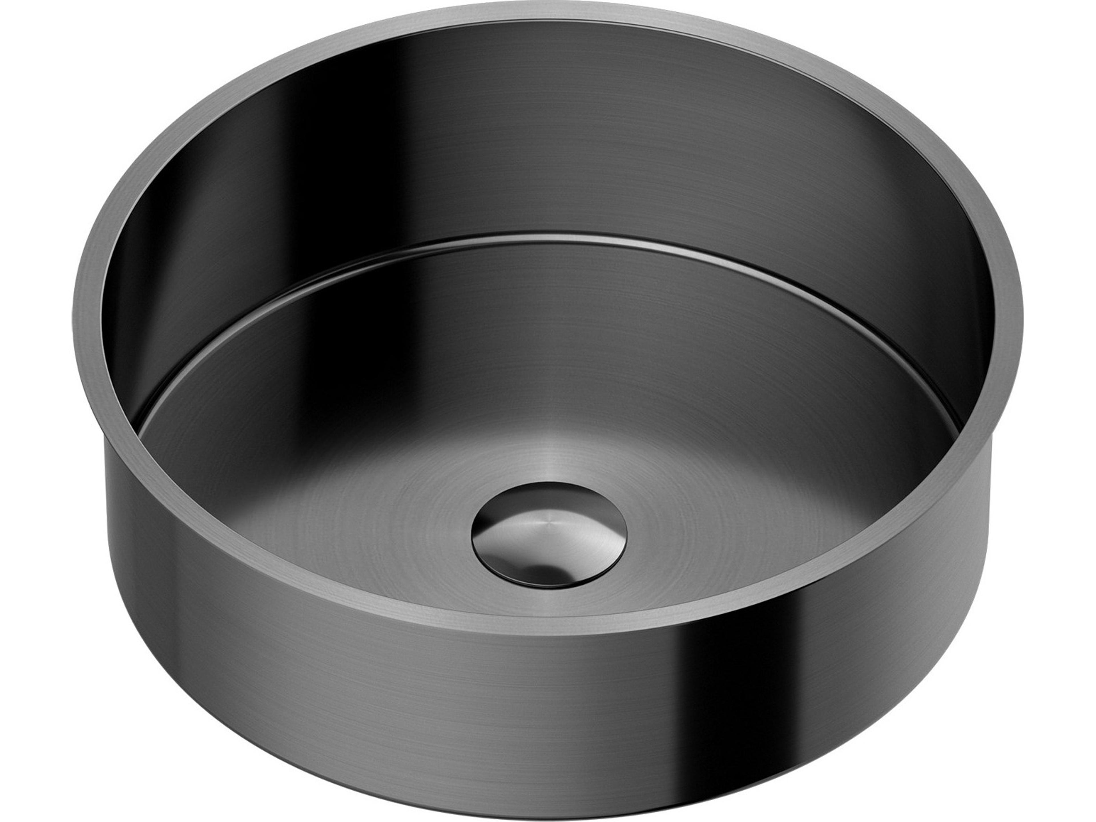 Maestro BathBelladonna Modern Round Under-Mount Sink  Gun Metal