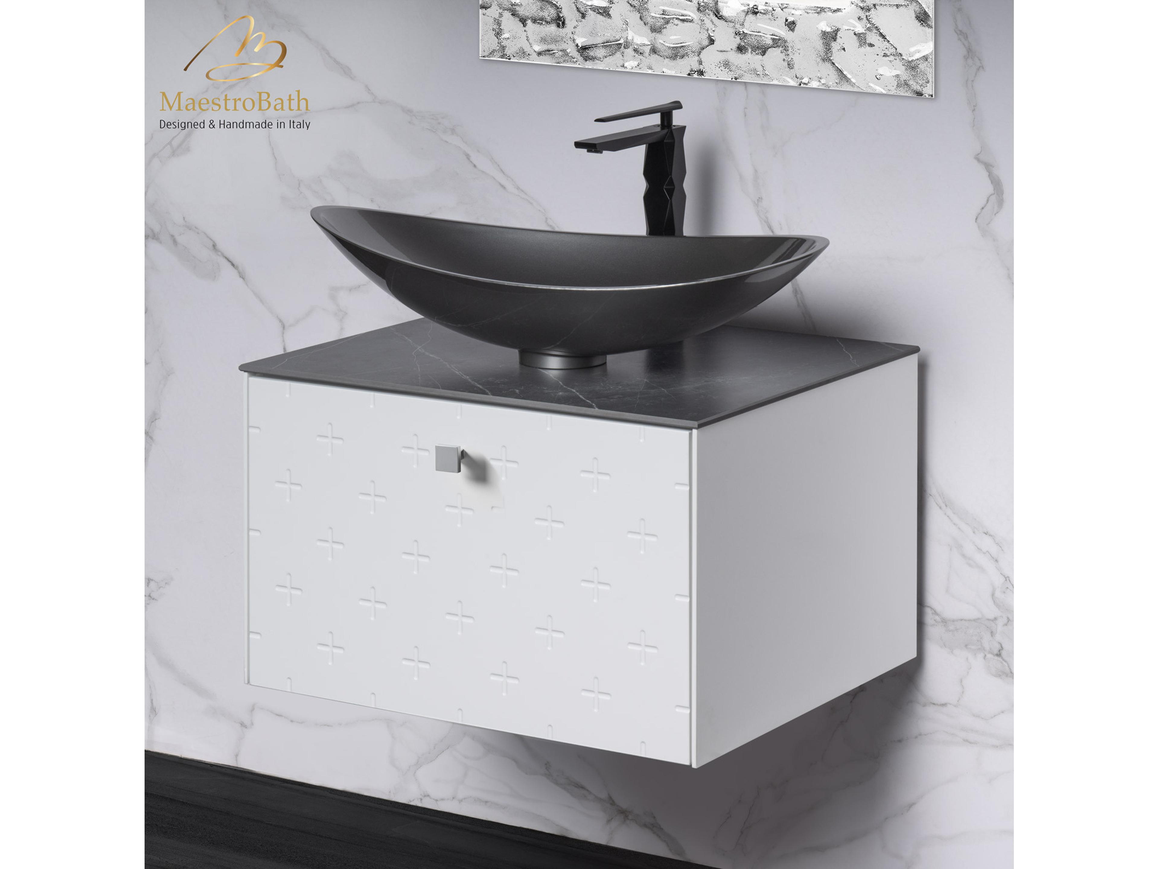 Poesia Modern Bathroom Vanity  White  24"