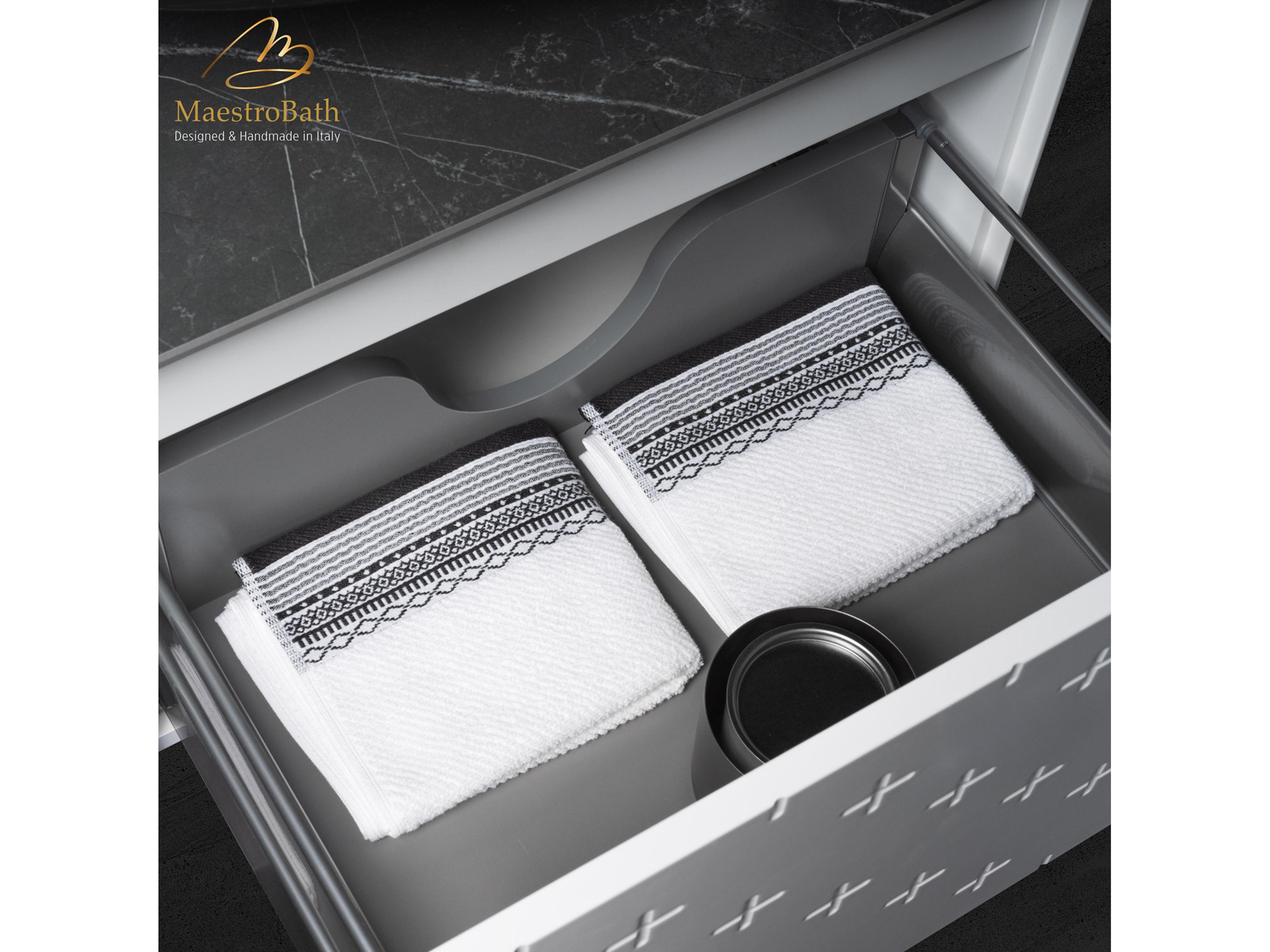 Maestro BathPoesia Modern Bathroom Vanity  White  24"