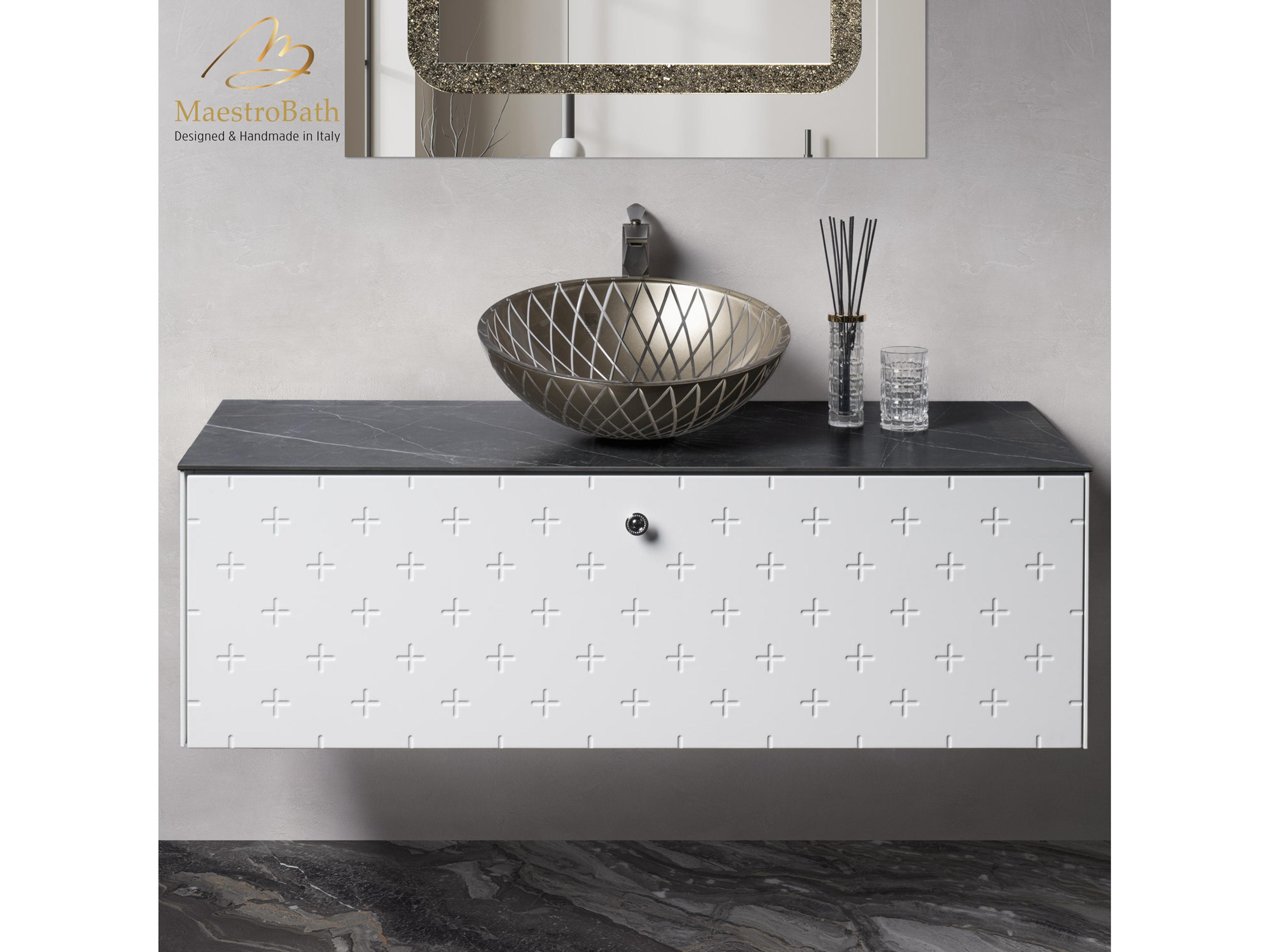 Maestro BathPoesia Modern Bathroom Vanity  White  40"