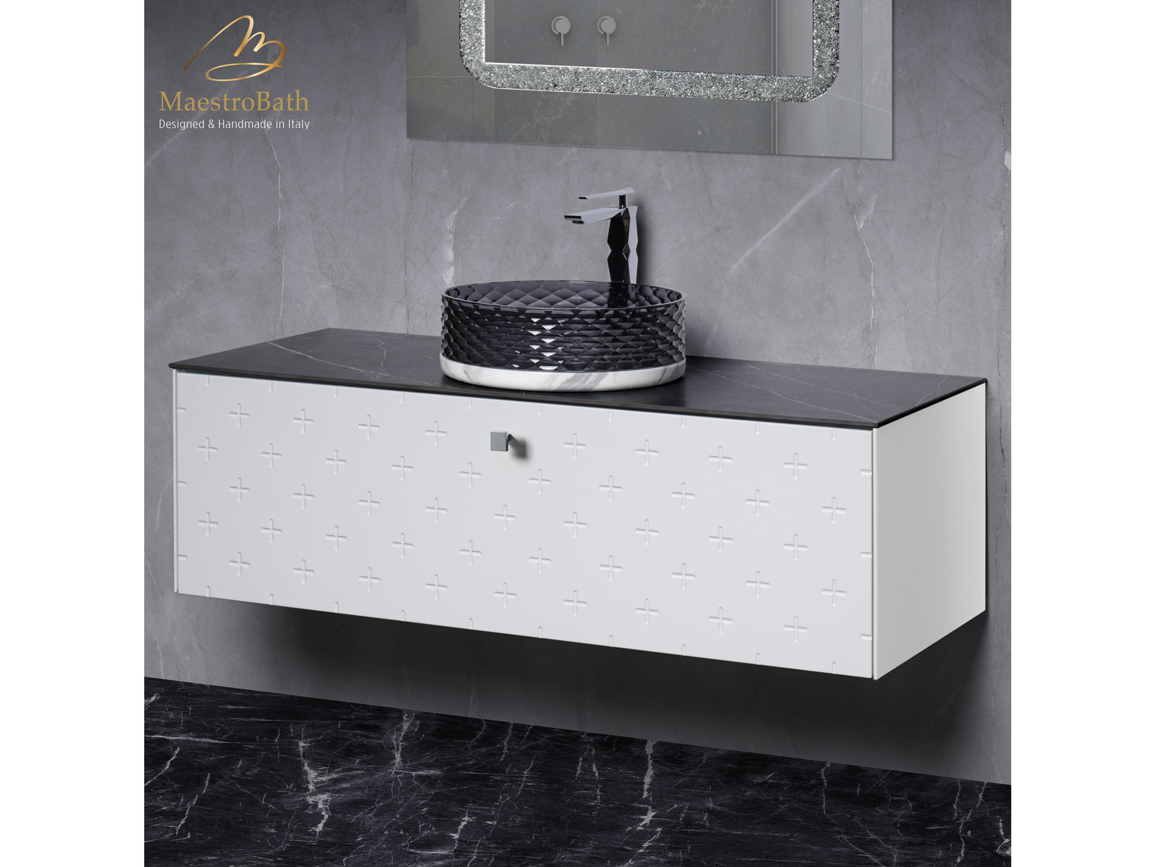 Poesia Modern Bathroom Vanity  White  48"
