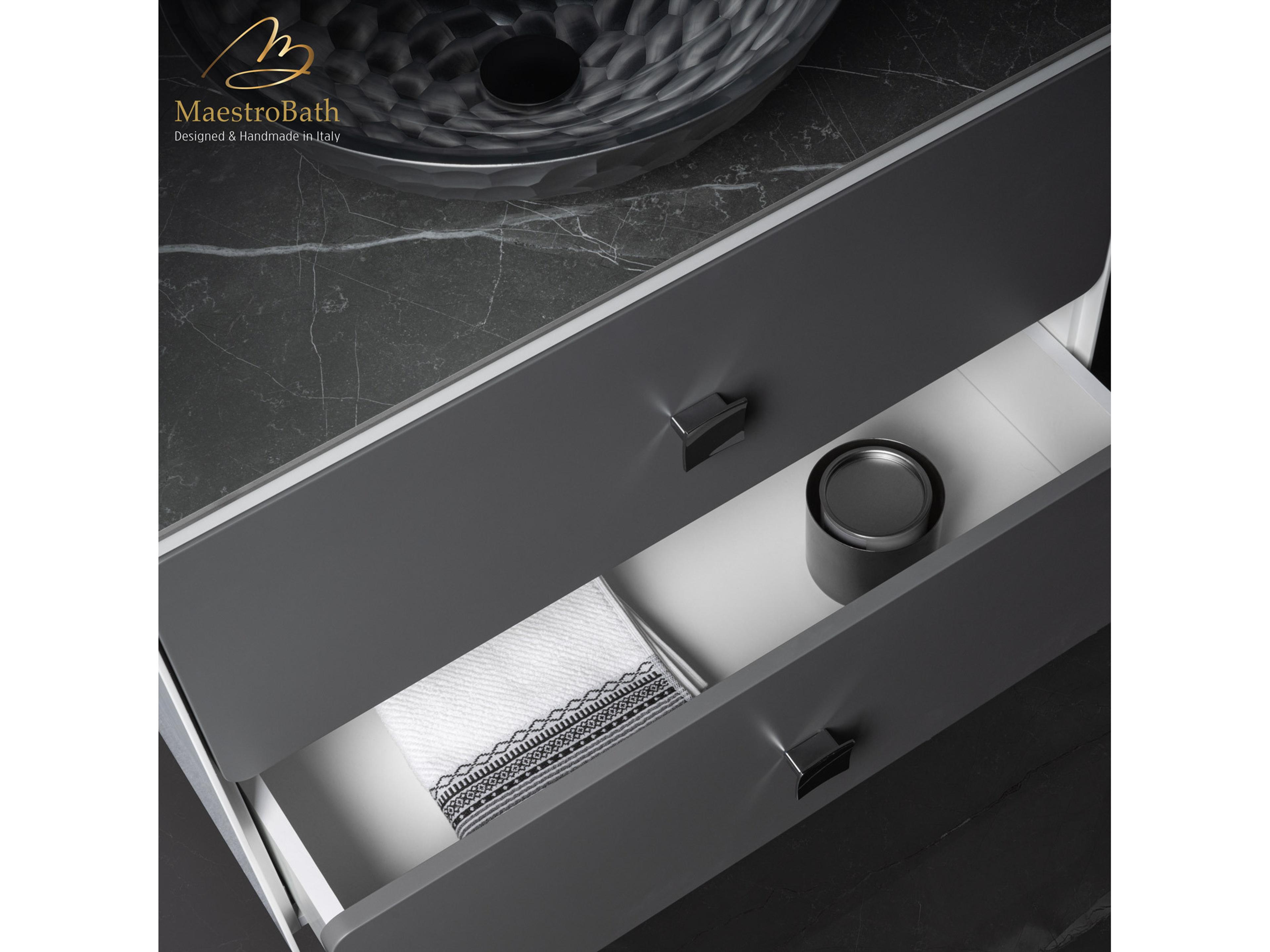 Maestro BathNirvana Modern Bathroom Vanity  White And Silver  32"