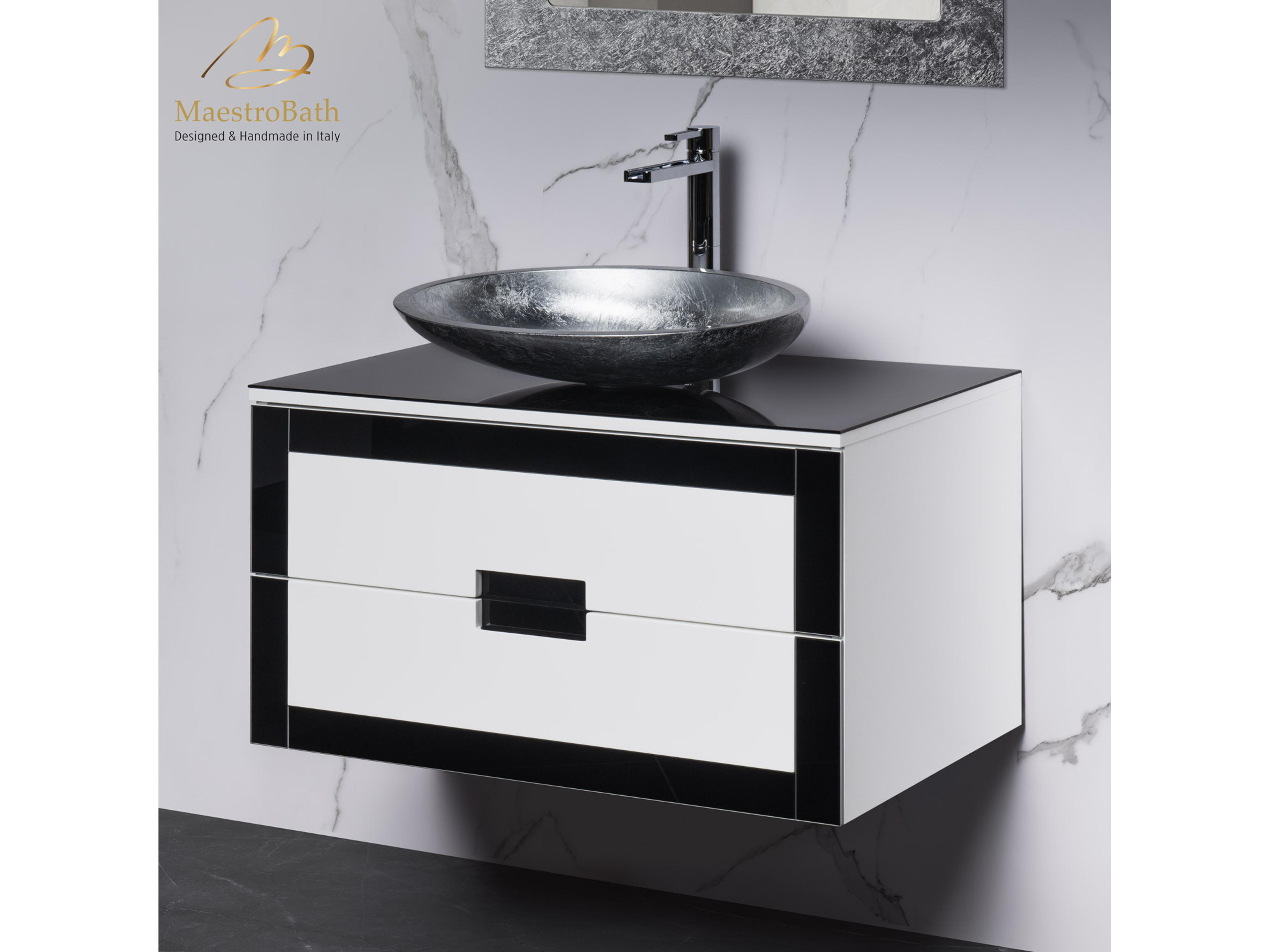 Eleganza Luxury Bathroom Vanity  Black And White  32