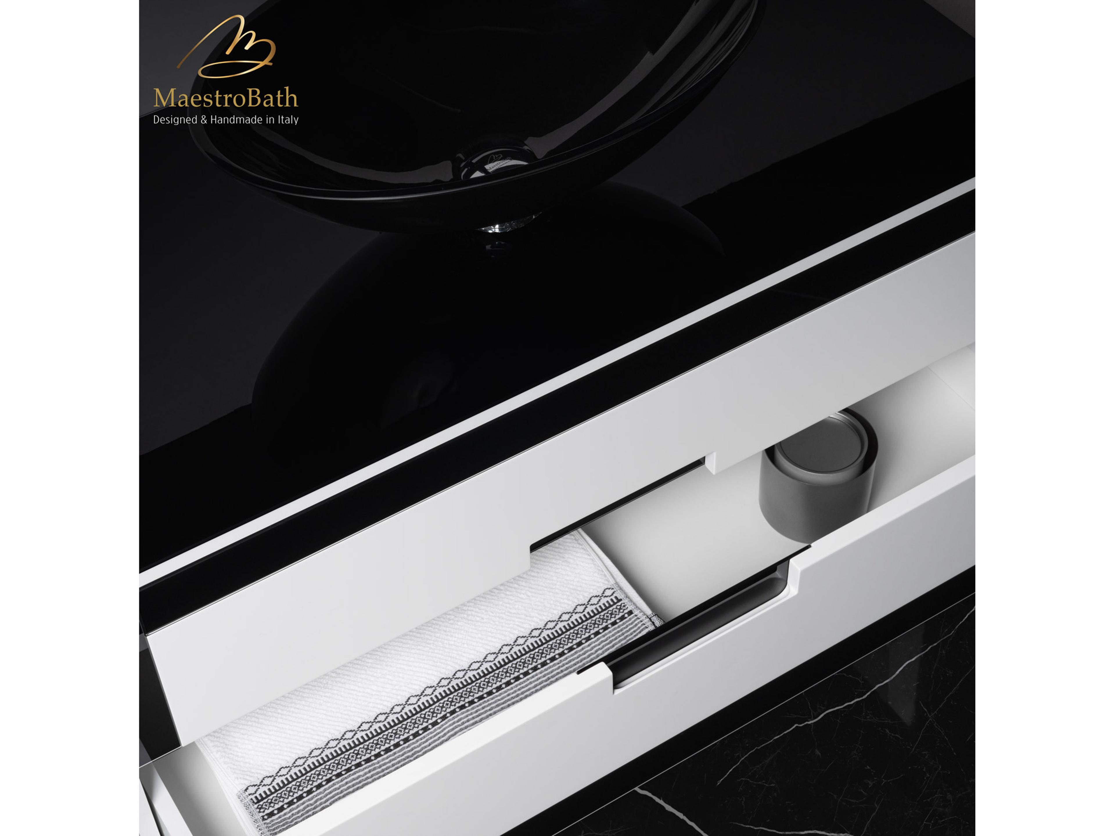 Maestro BathEleganza Luxury Bathroom Vanity  Black And White  40