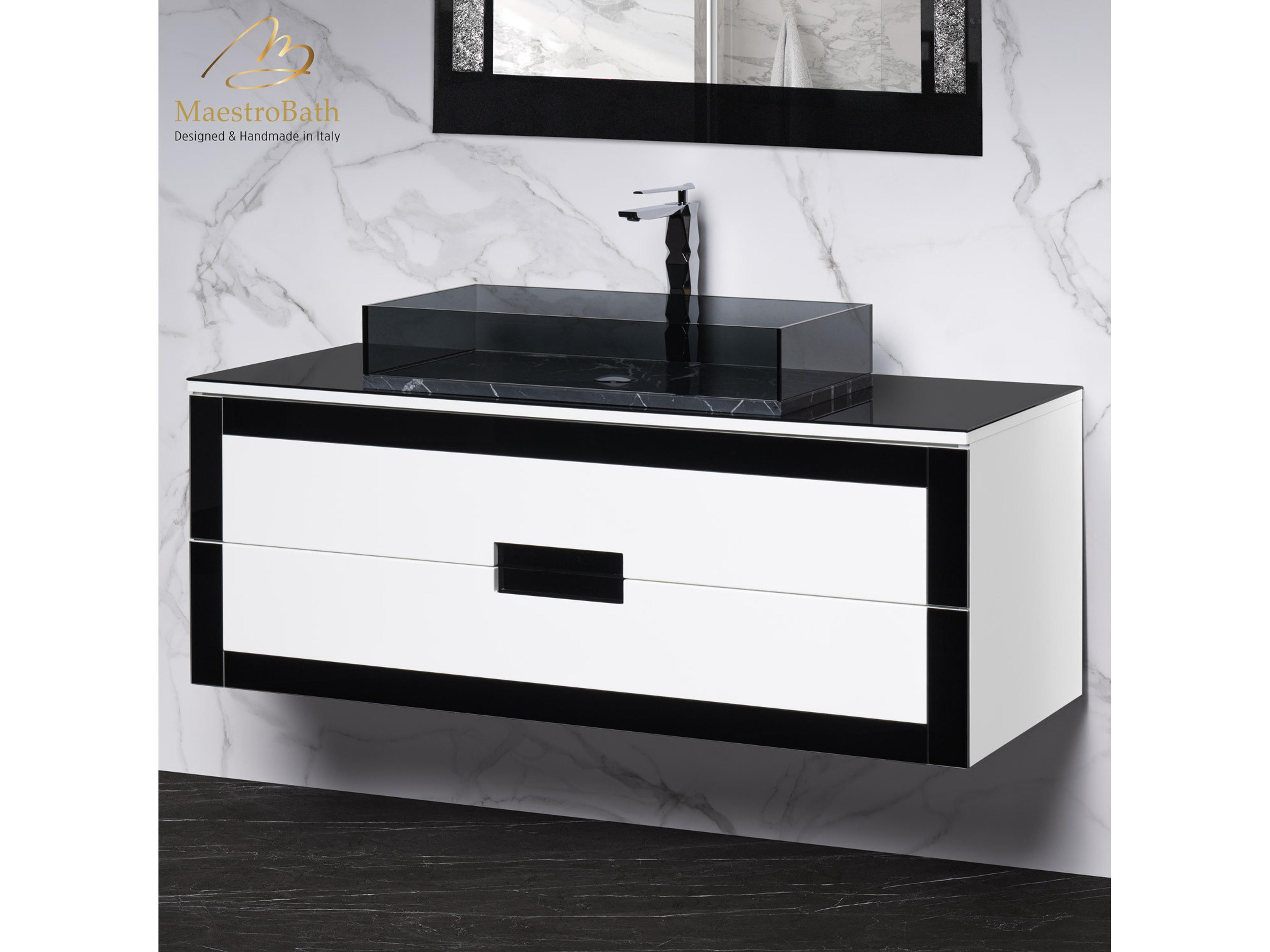 Eleganza Luxury Bathroom Vanity  Black And White  48"