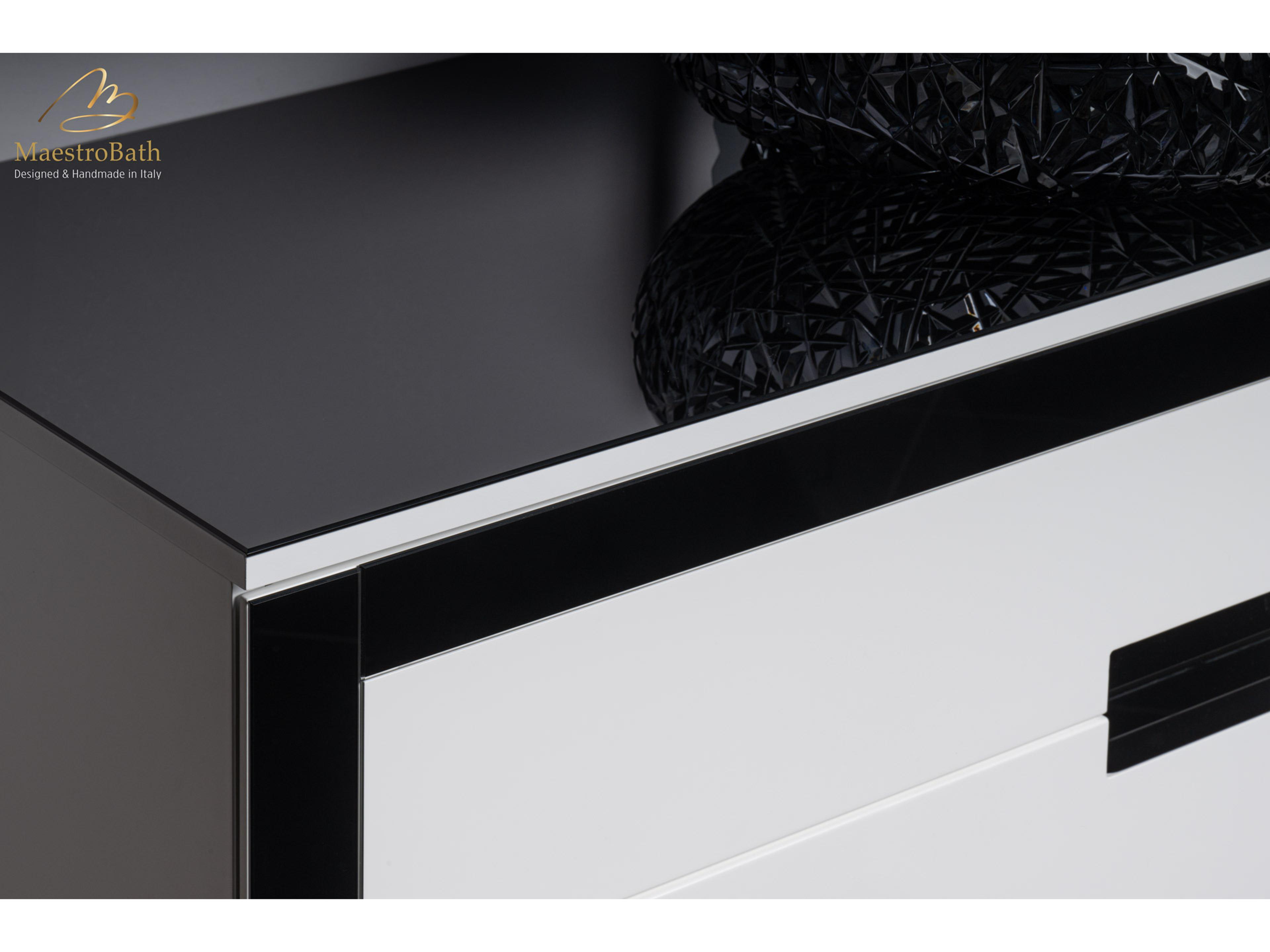 Maestro BathEleganza Luxury Bathroom Vanity  Black And White  48"