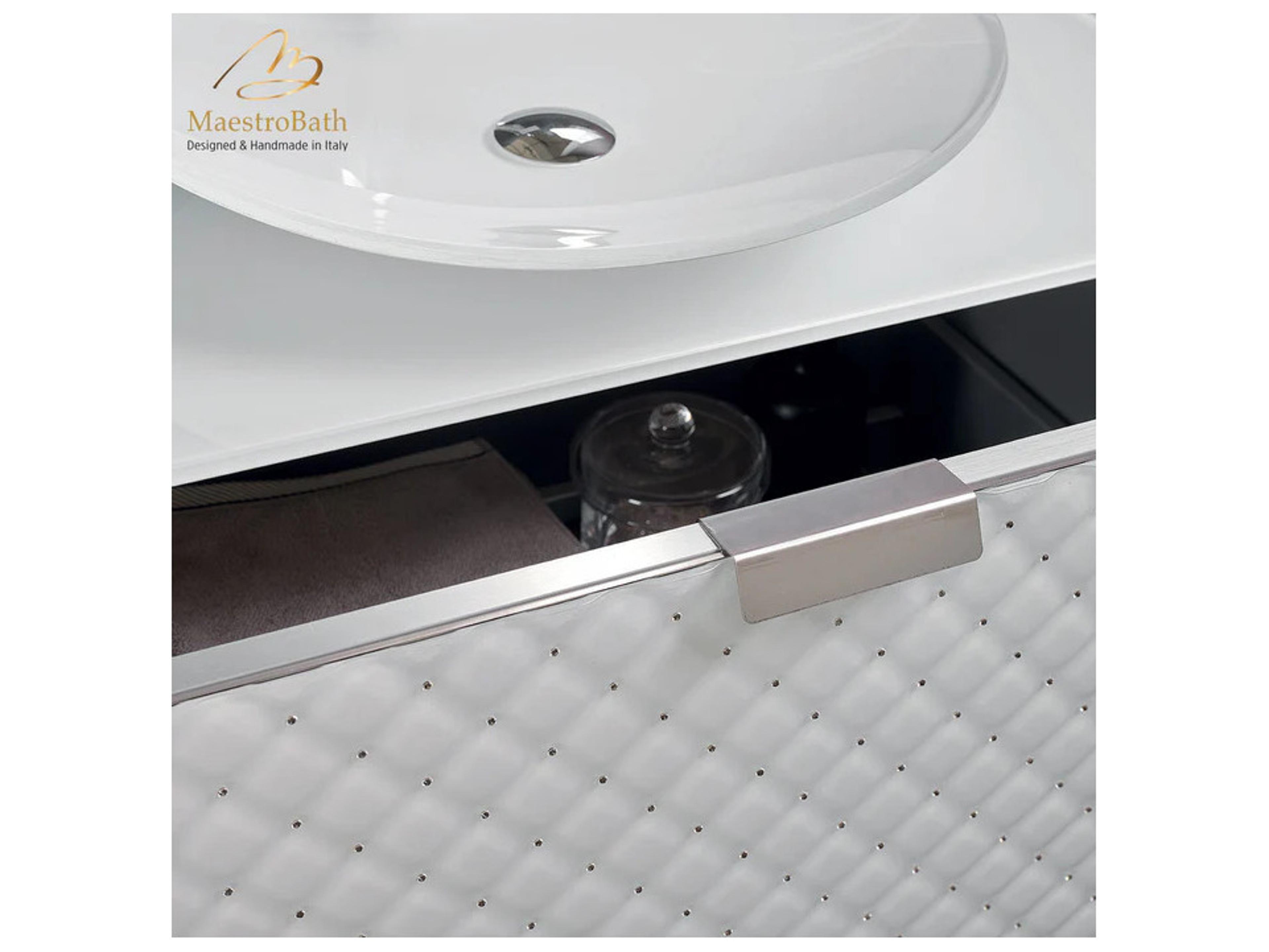 Maestro BathNovella Tatiana Luxury Crystal Swarovski White Vanity