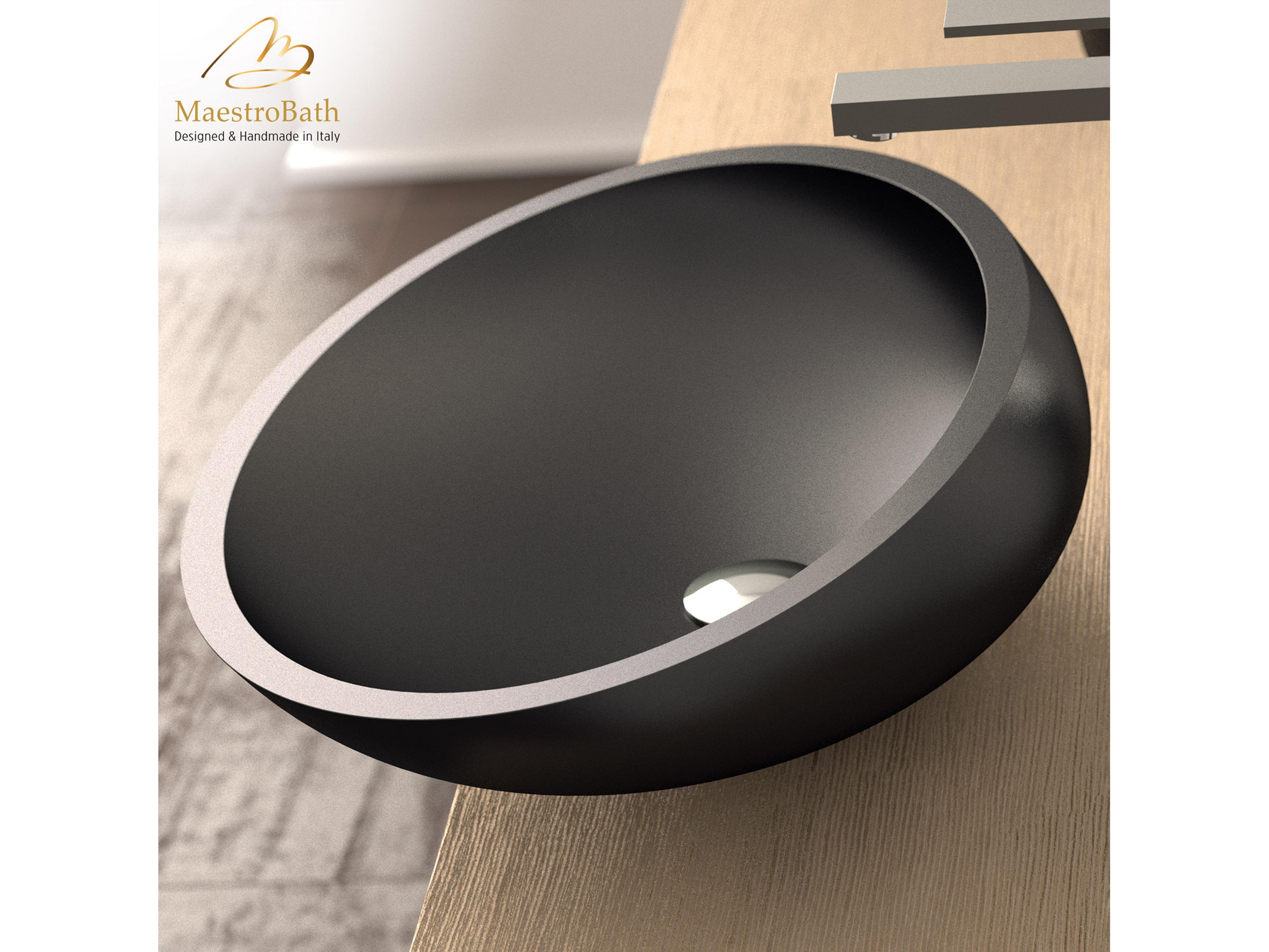 Maestro BathYlenia Cigno Max Vessel Sink  Black