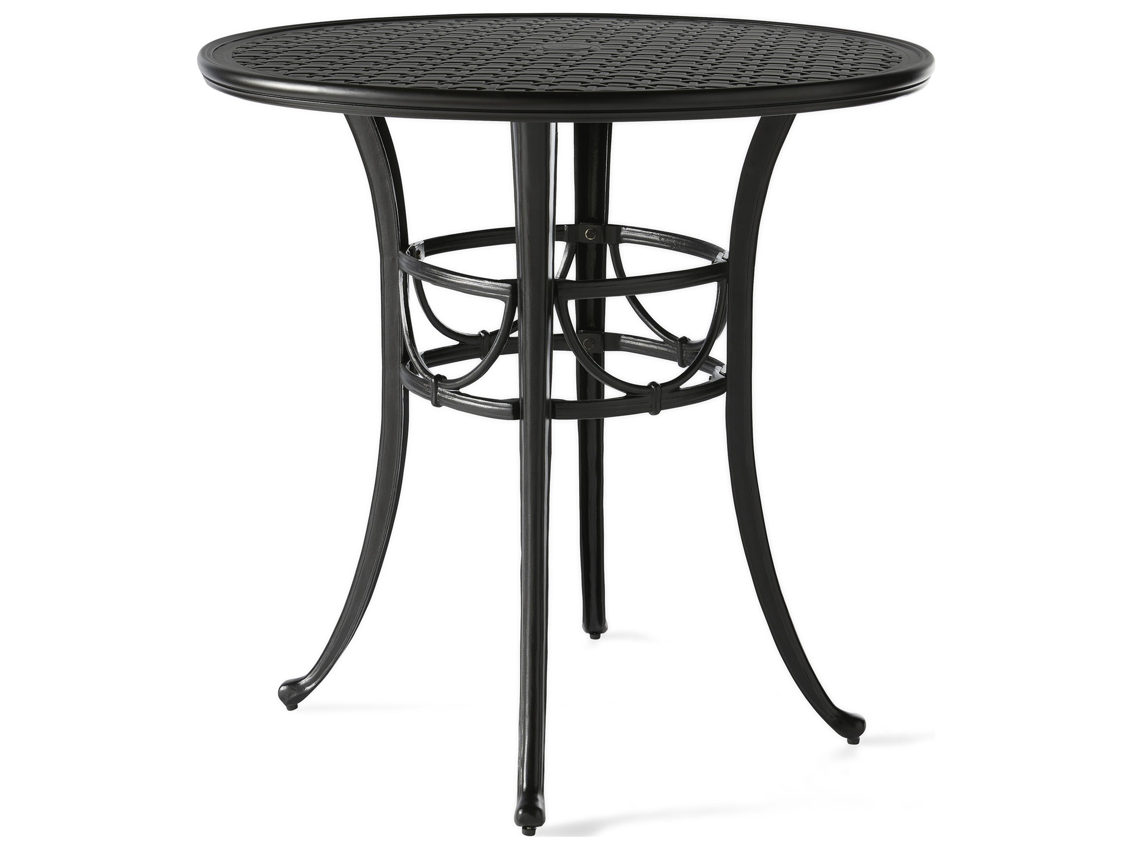 Napa Round Outdoor Patio Bar Height Table with Umbrella Hole