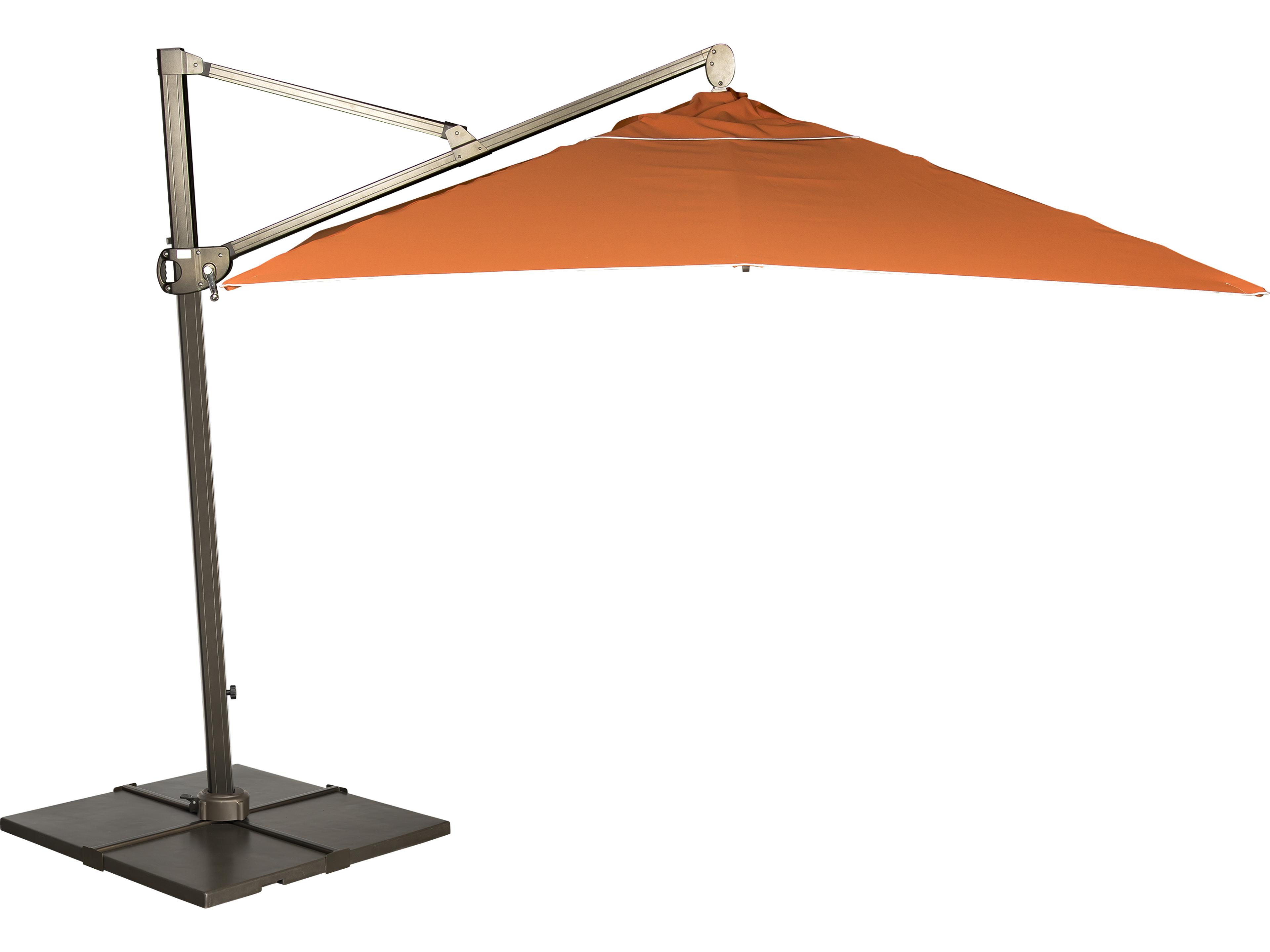 Cantilever Aluminum 12 Panel 24-Rib Round Trigger Lift and Ratchet Outdoor Patio Umbrella