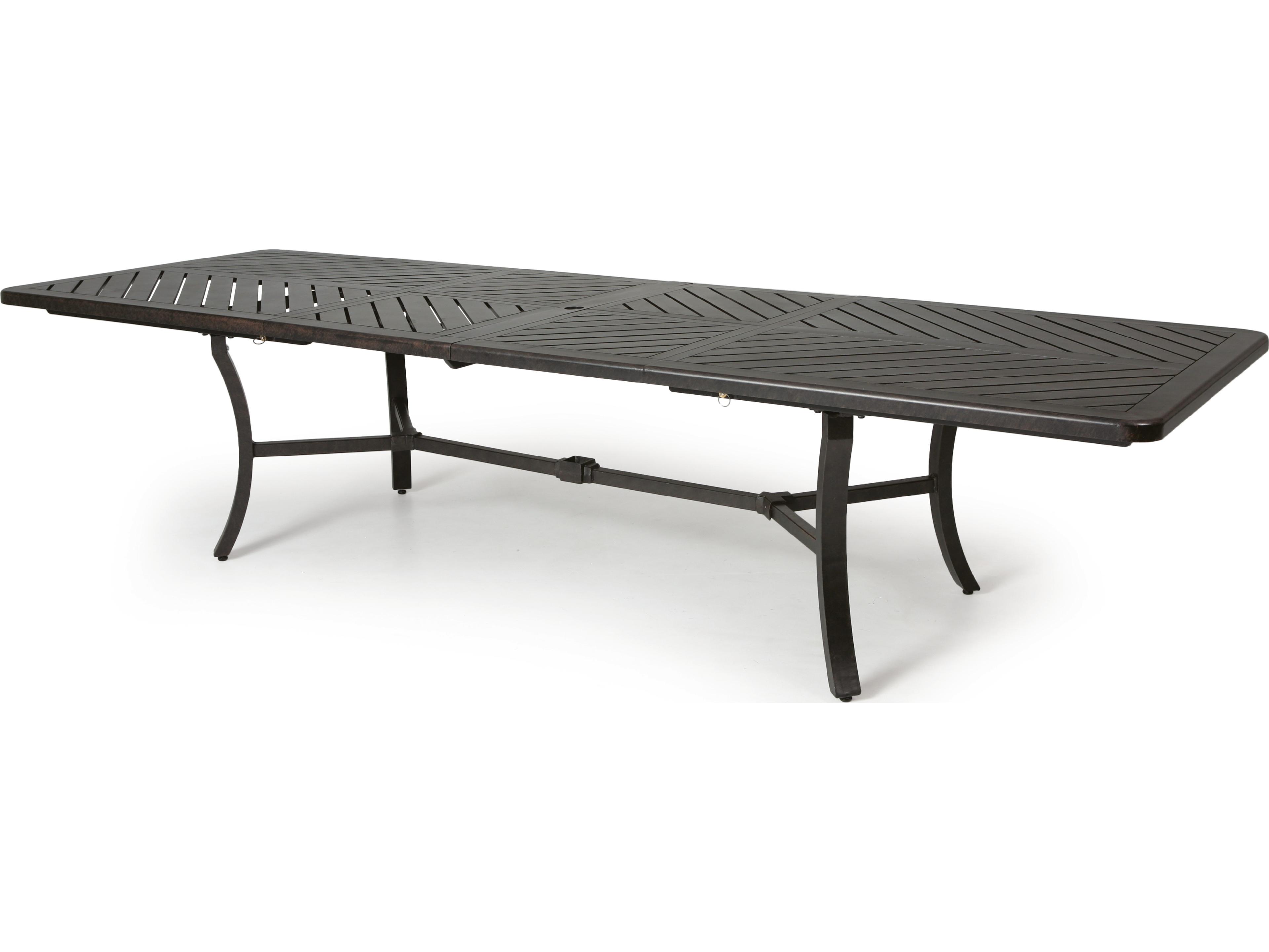 Mallin Fulton Rectangular Extendable Patio Dining Table with Umbrella Table