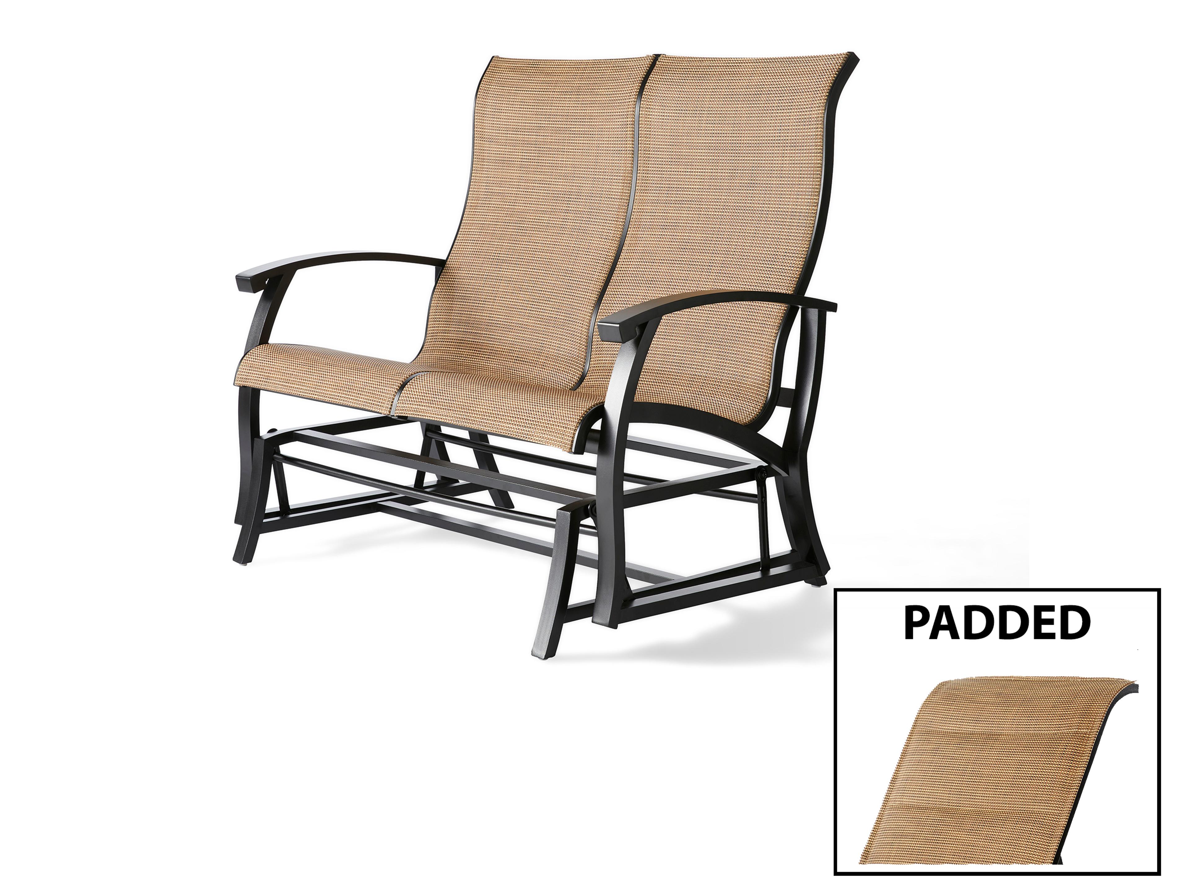 Georgetown Padded Sling Aluminum Patio Loveseat Glider