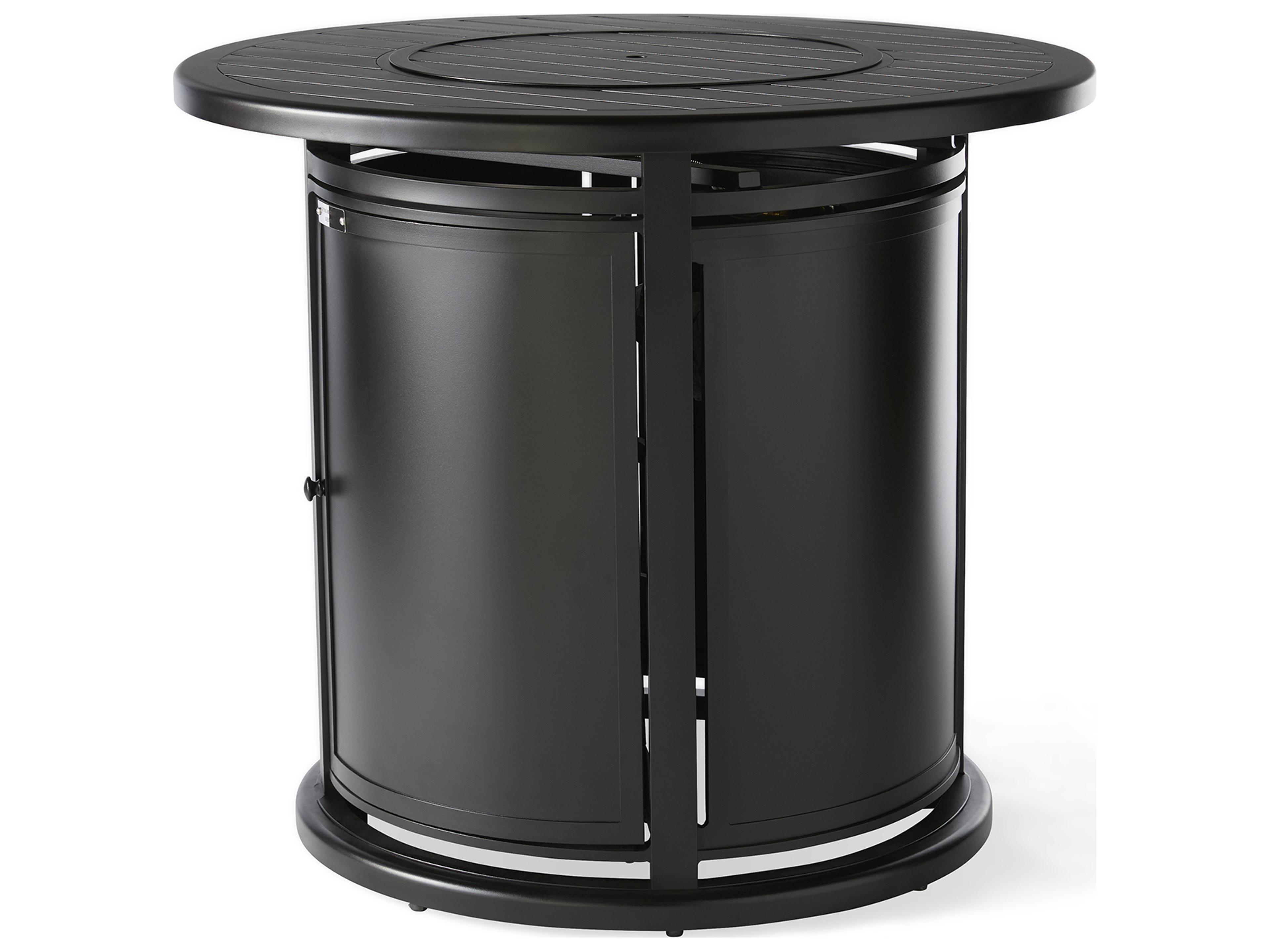 Pasa Robles Patio Fire Pit Tables F-top Aluminum Round Patio Fire Pit Table