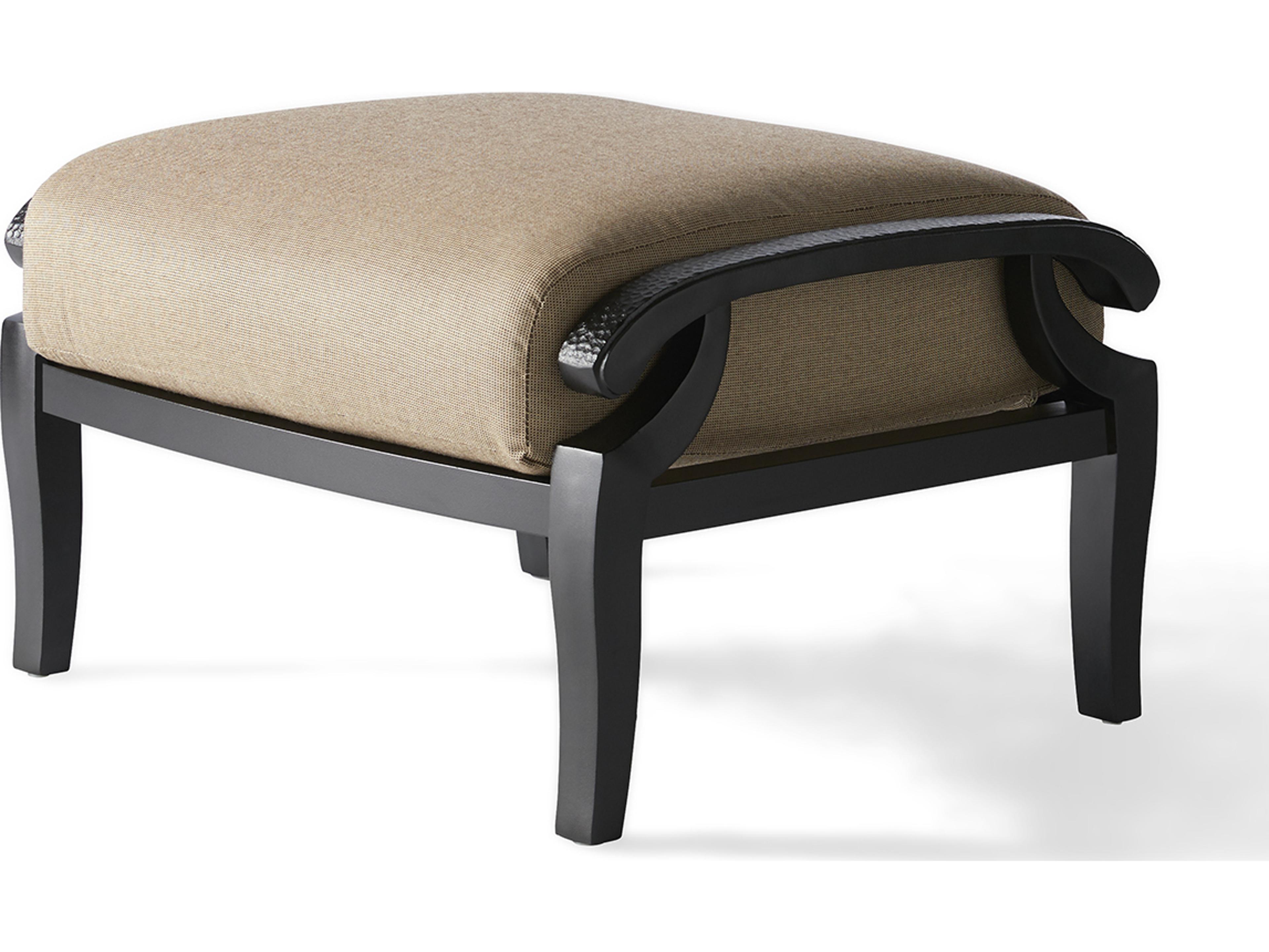 Turin Cushion Cast Aluminum Outdoor Patio Ottoman