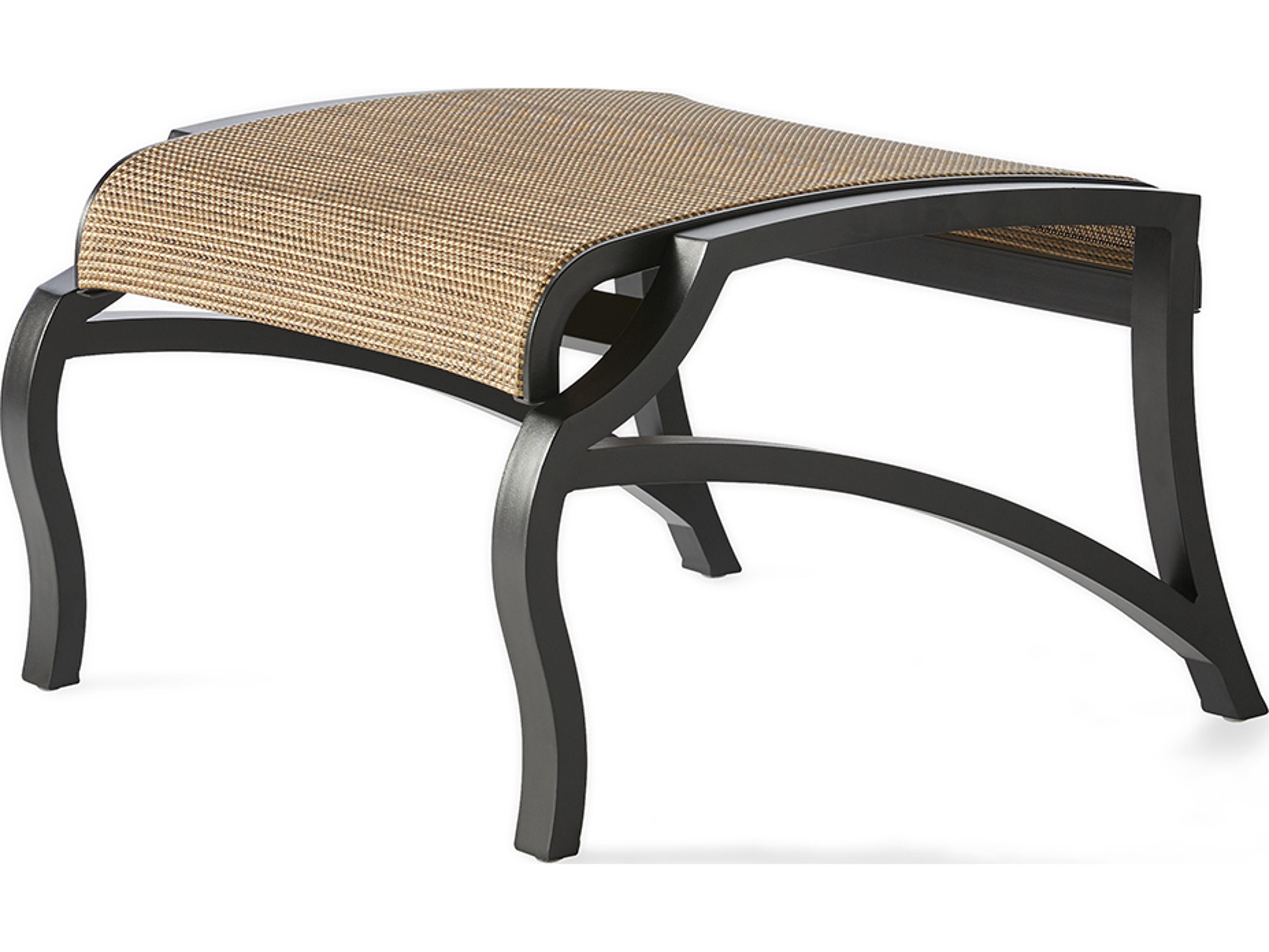 Volare Sling Cast Aluminum Patio Ottoman