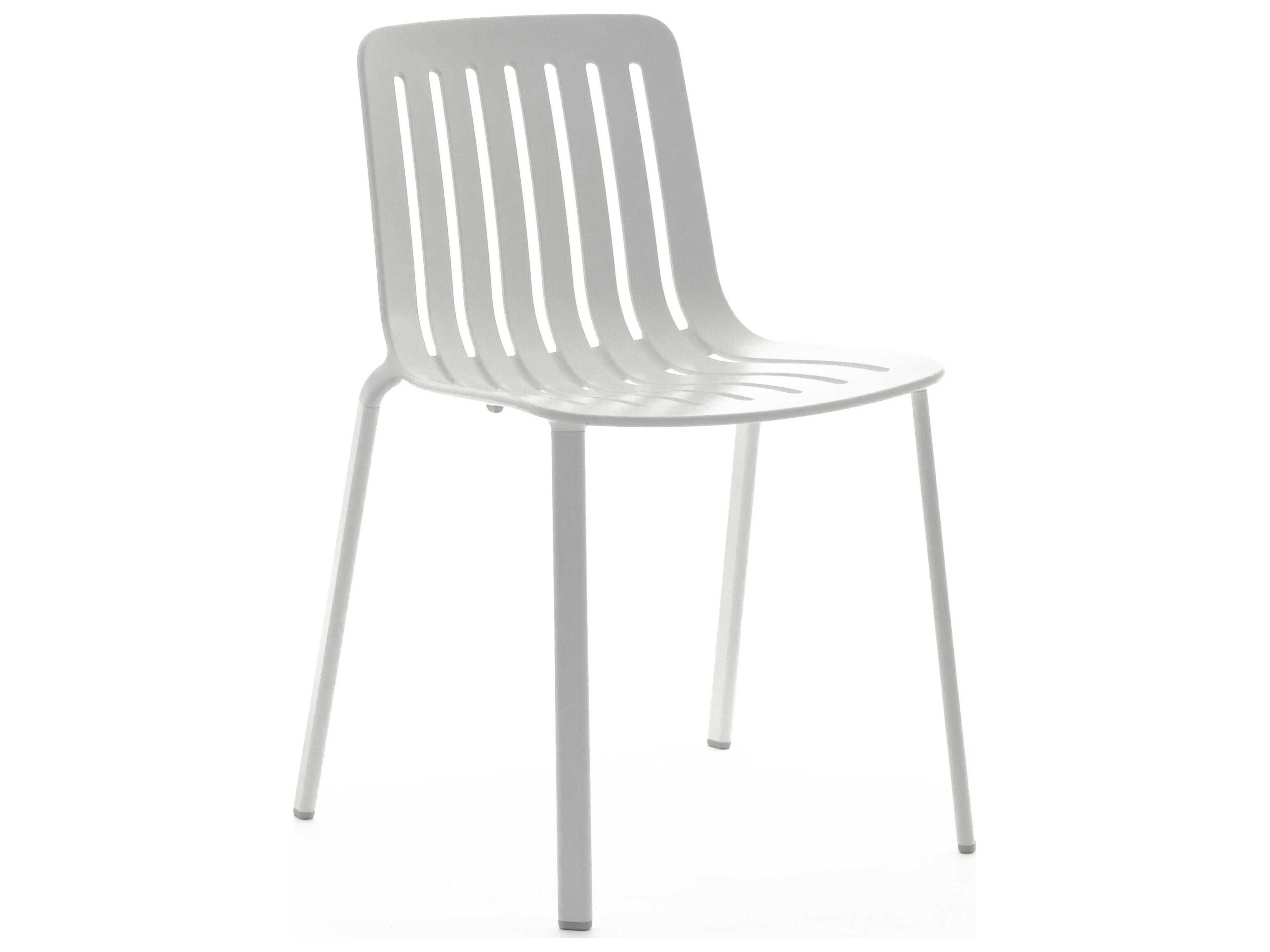 Plato White Aluminum Metal Dining Chair