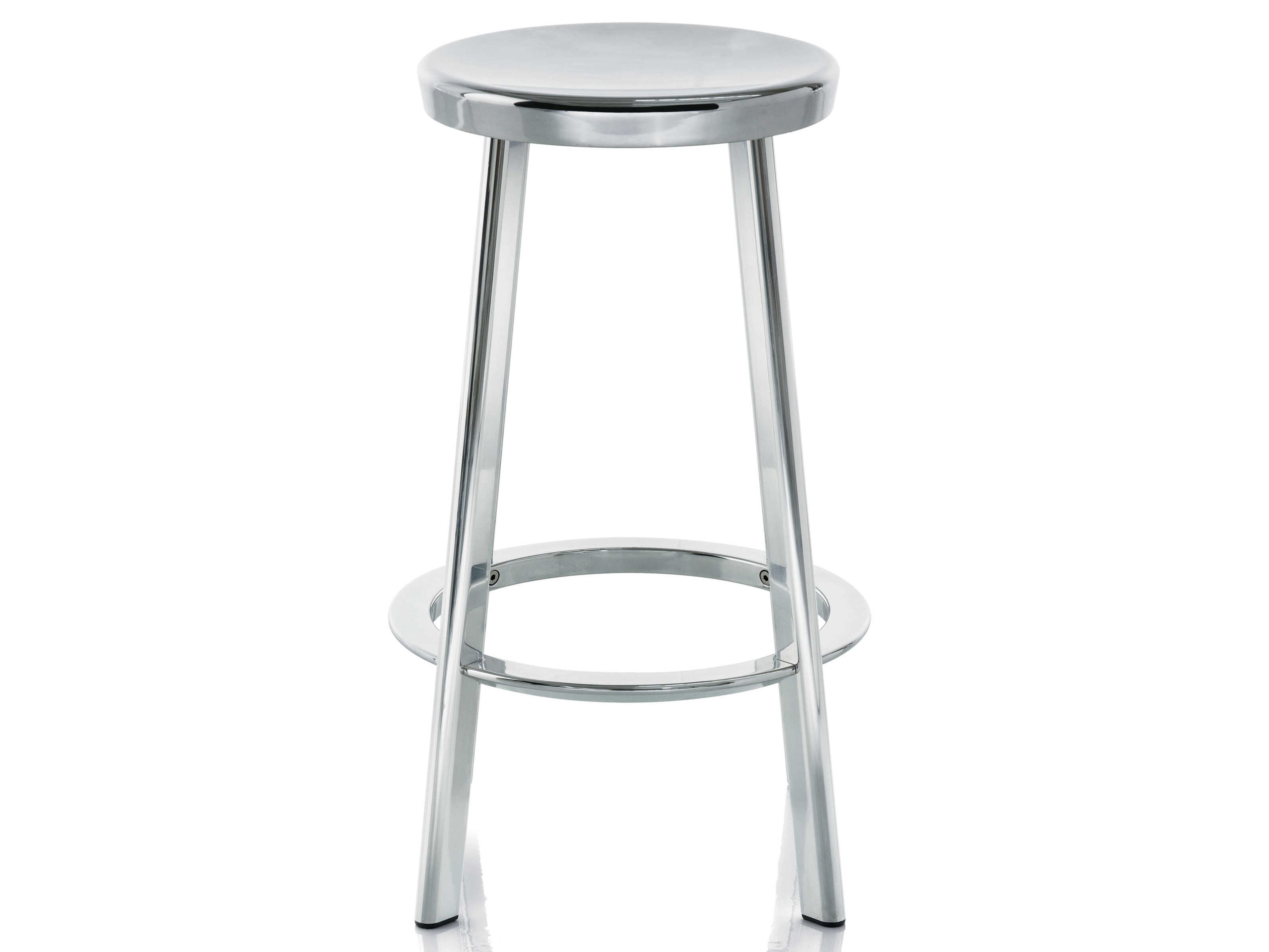 Deja-vu Polished Aluminum Metal Counter Stool