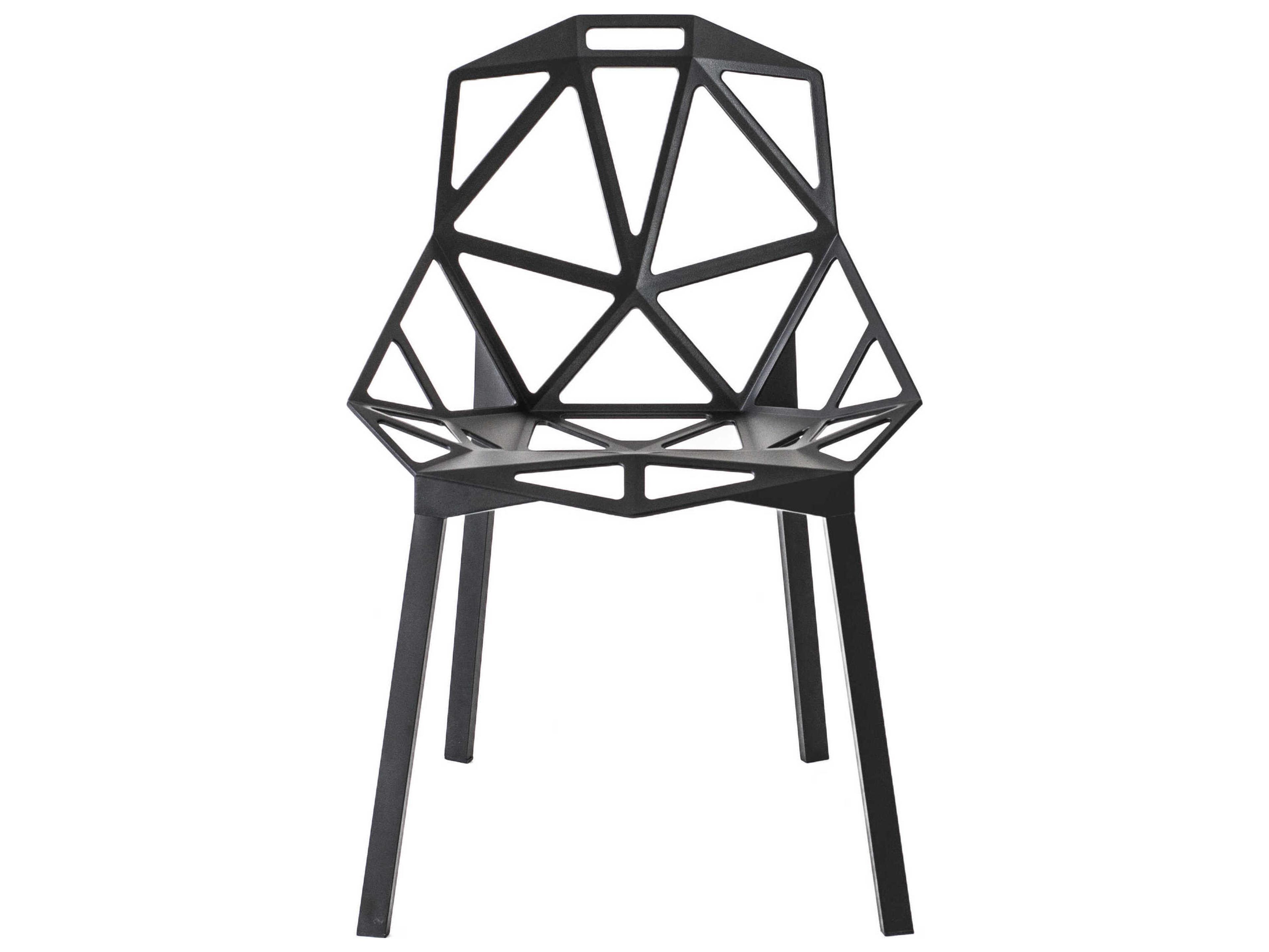 Chair One Black Aluminum Metal Dining