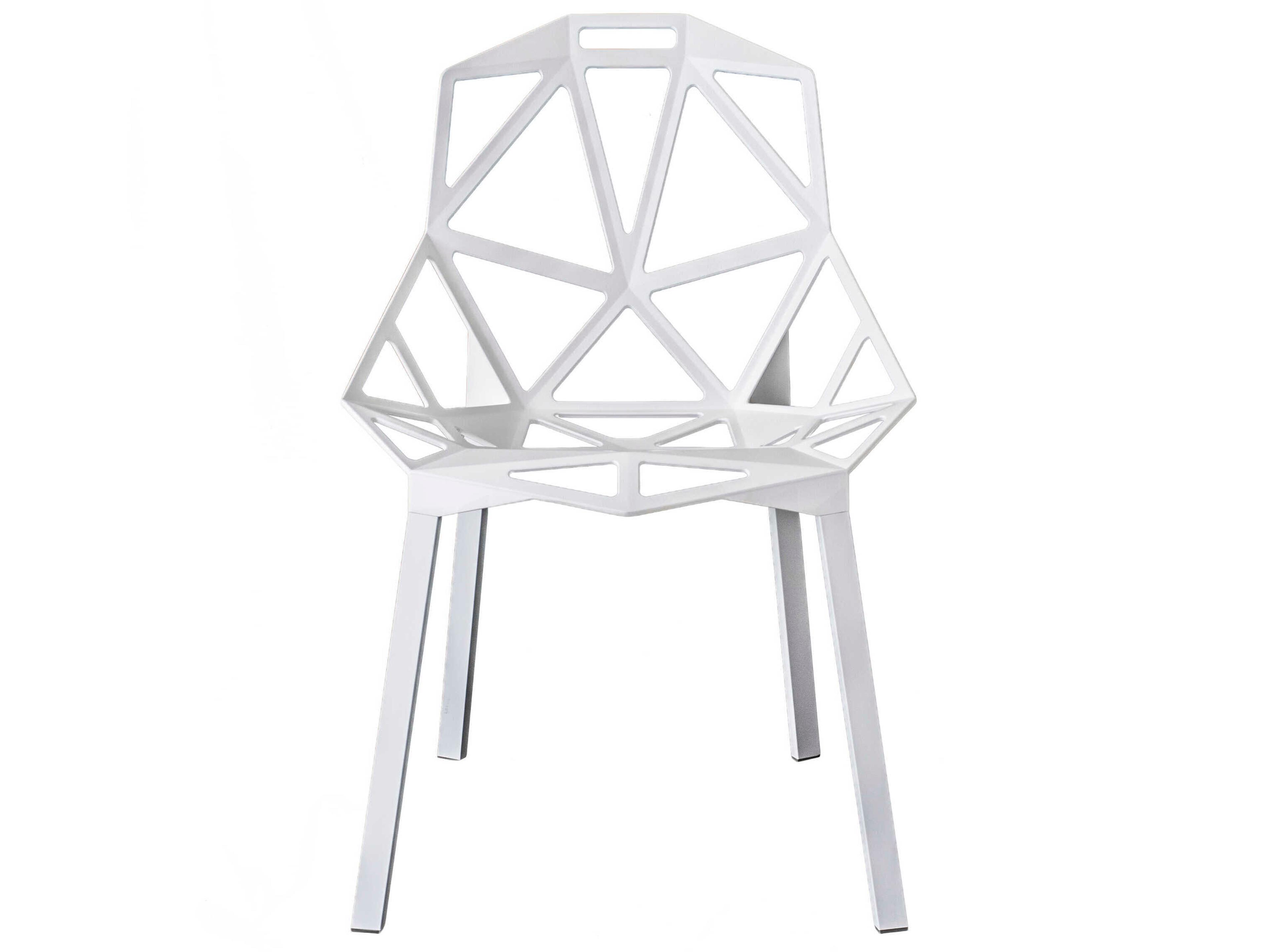 Chair One White Aluminum Metal Dining