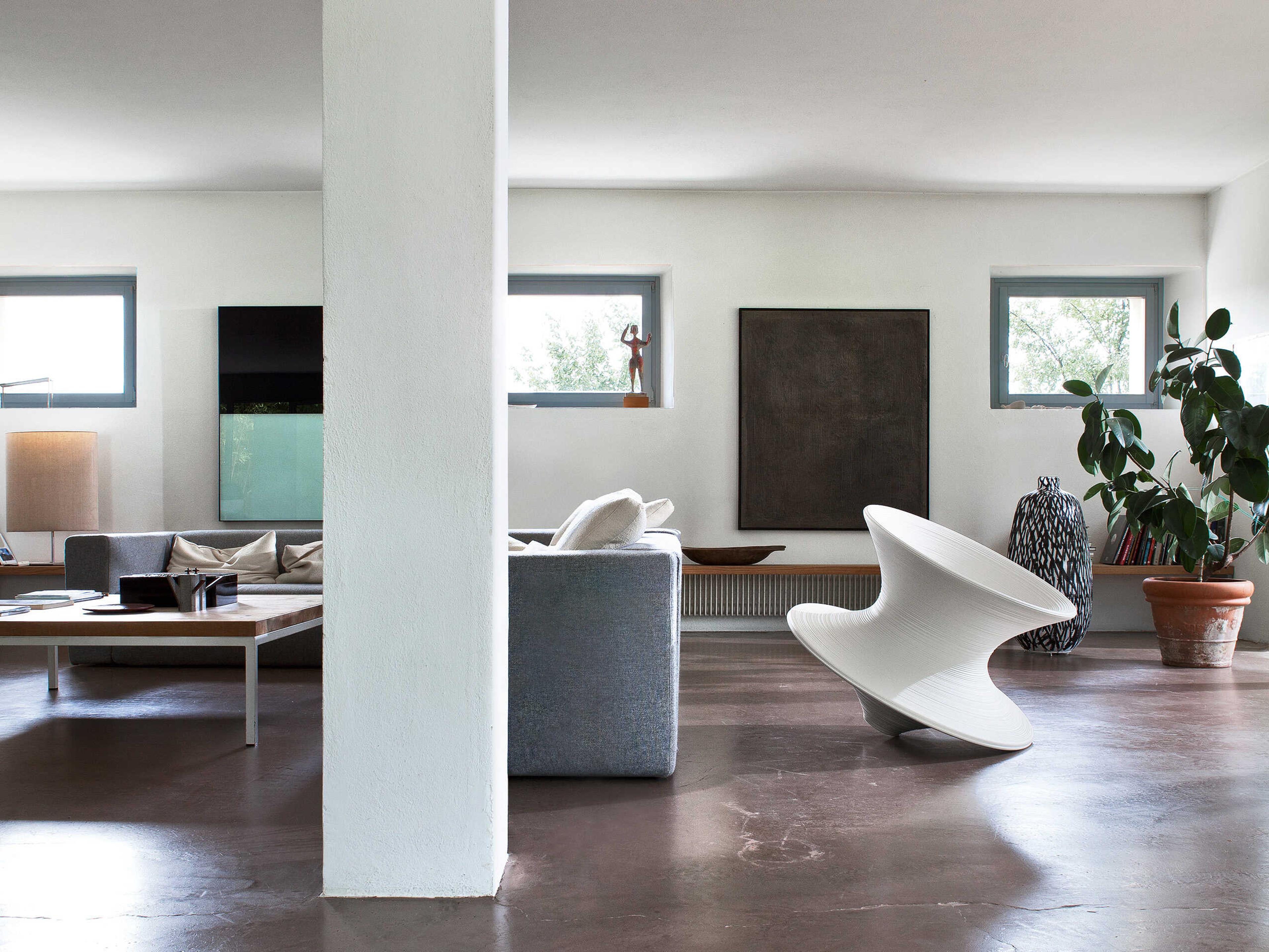 Magis Outdoor Spun White Polypropylene Lounge Chair