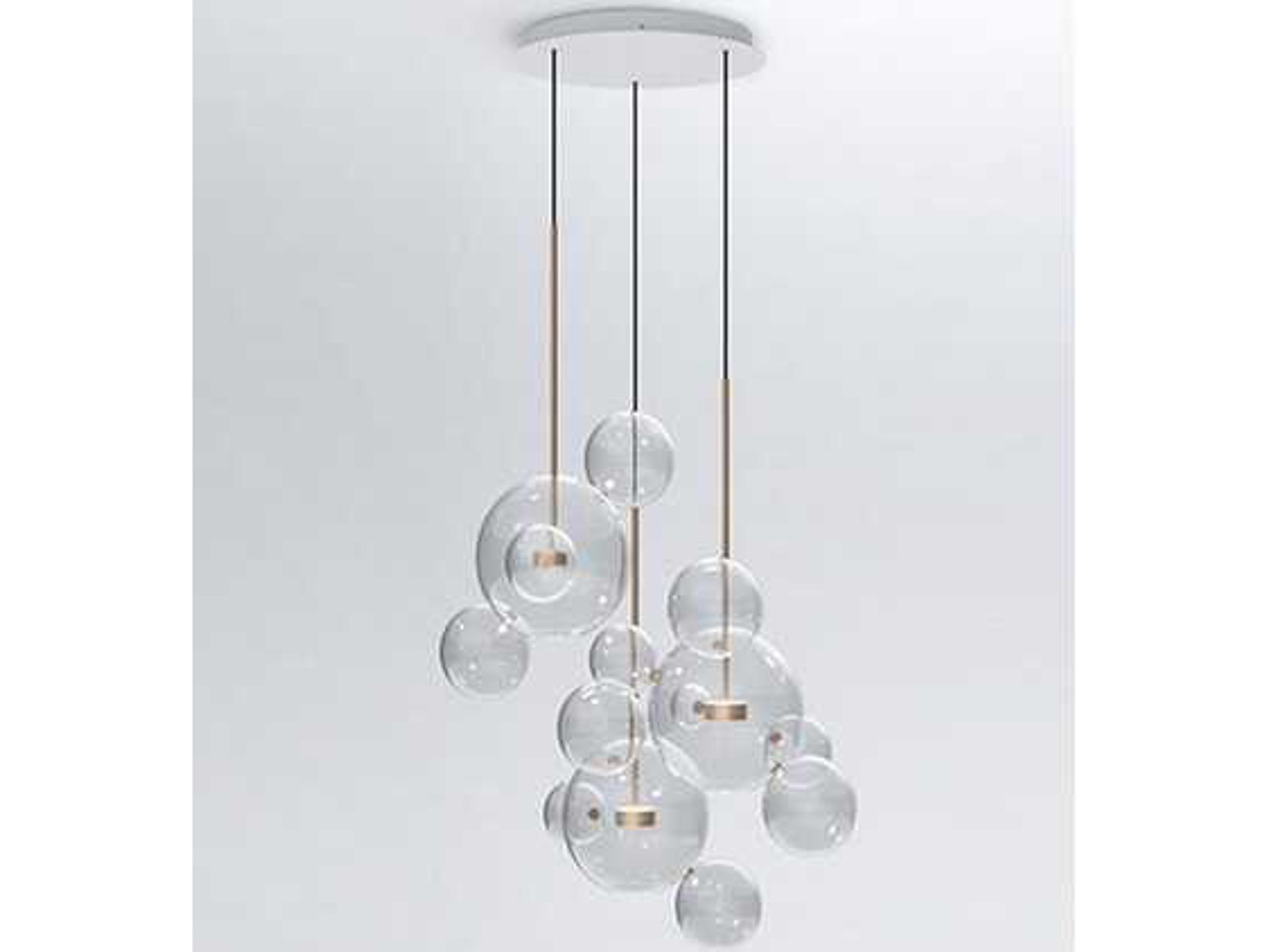 Bolle 3-Light Clear Glass LED Globe Pendant