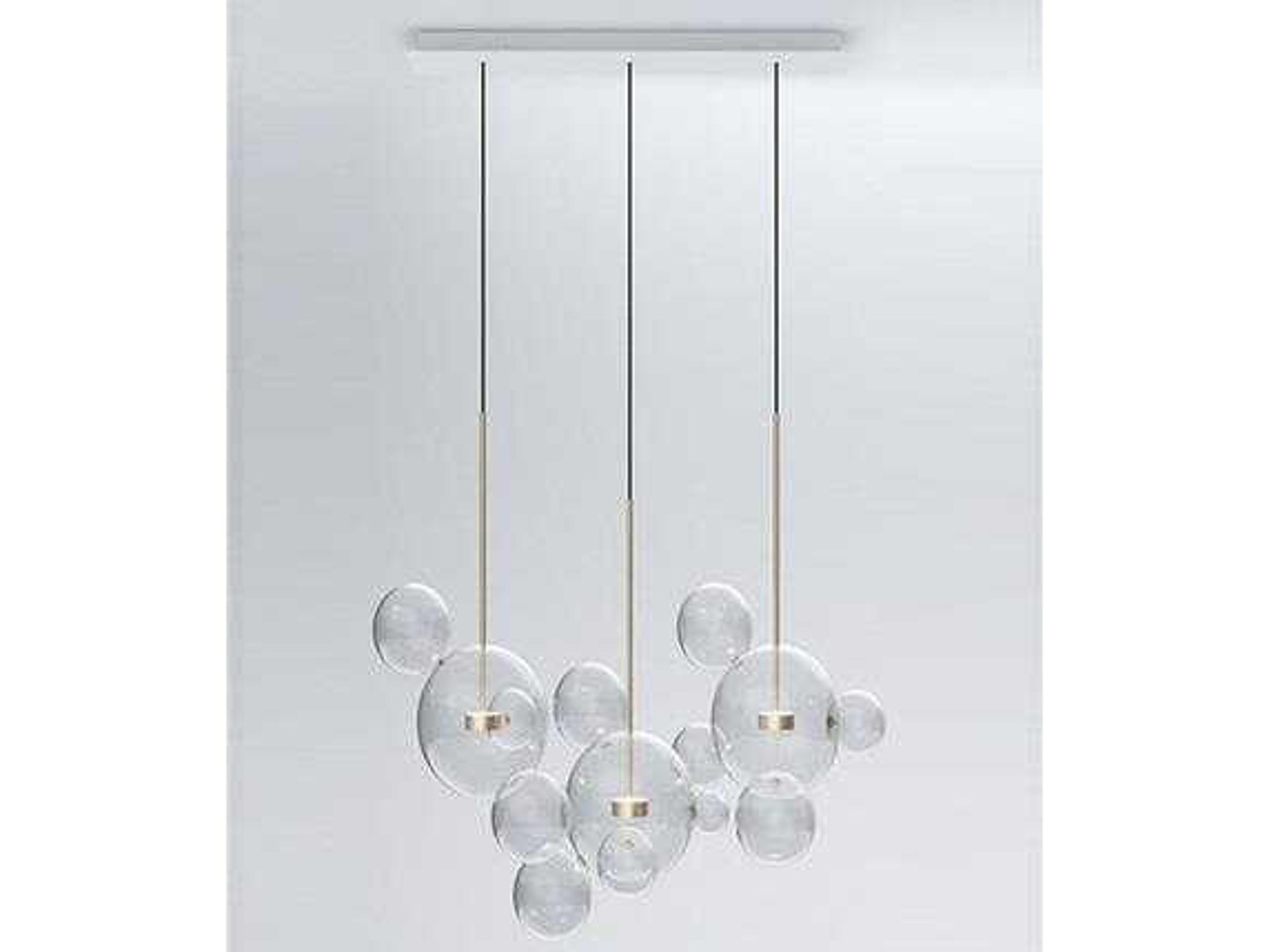 Bolle 14-Light Clear Glass LED Globe Island Pendant