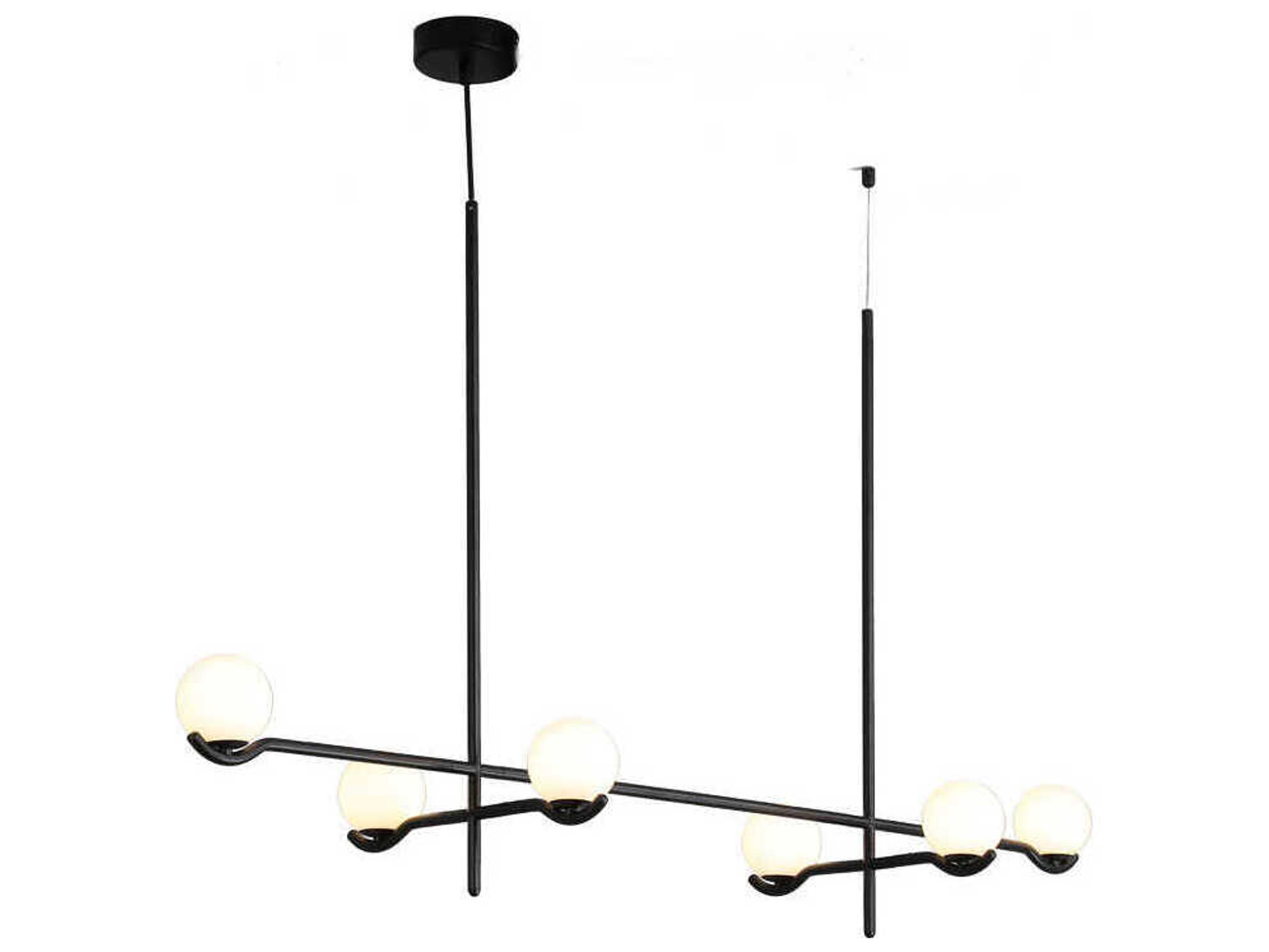 Constellation 6-Light Matte Black Linear Pendant