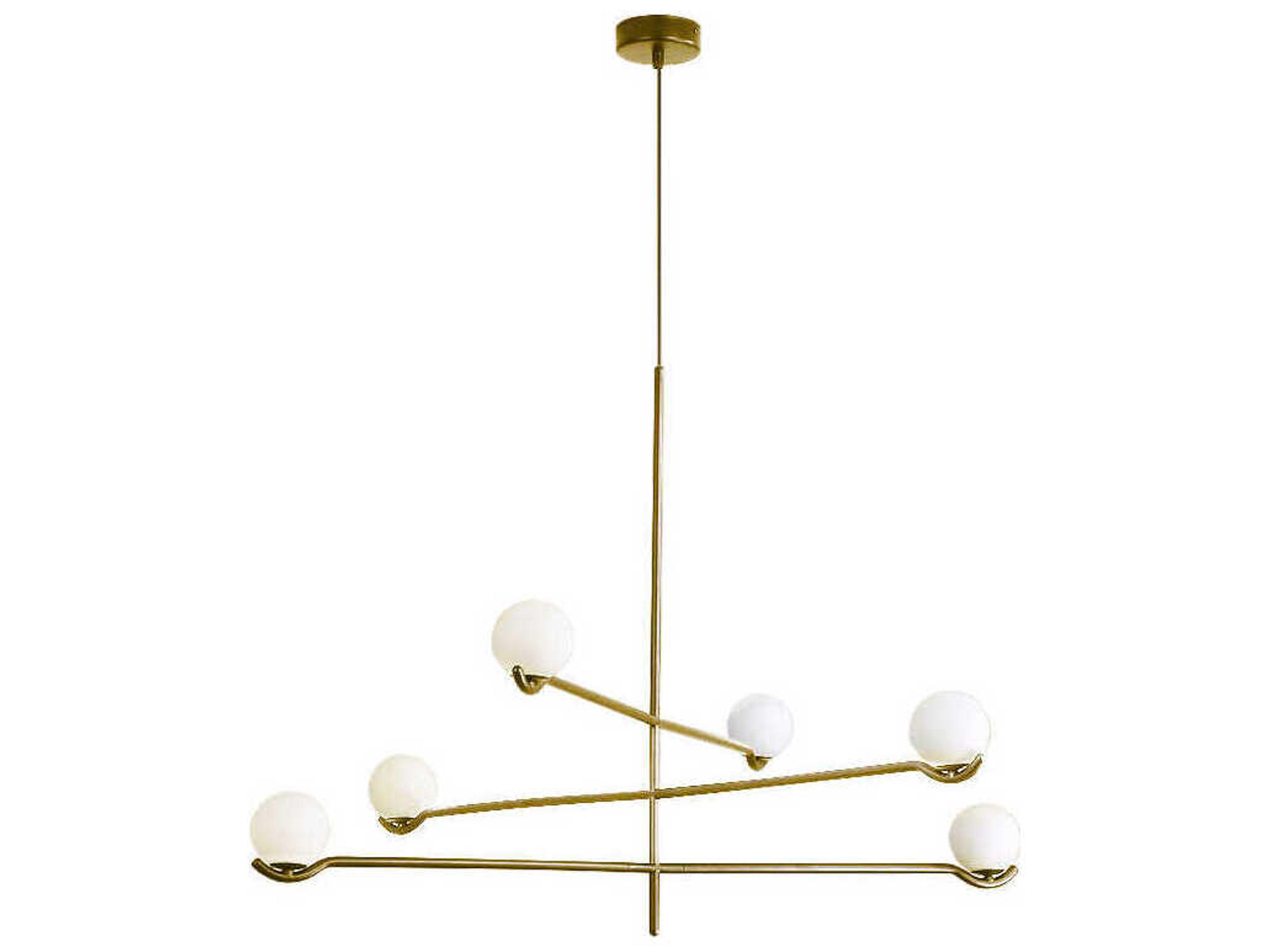 Nebula 6-Light Brass Geometric Chandelier