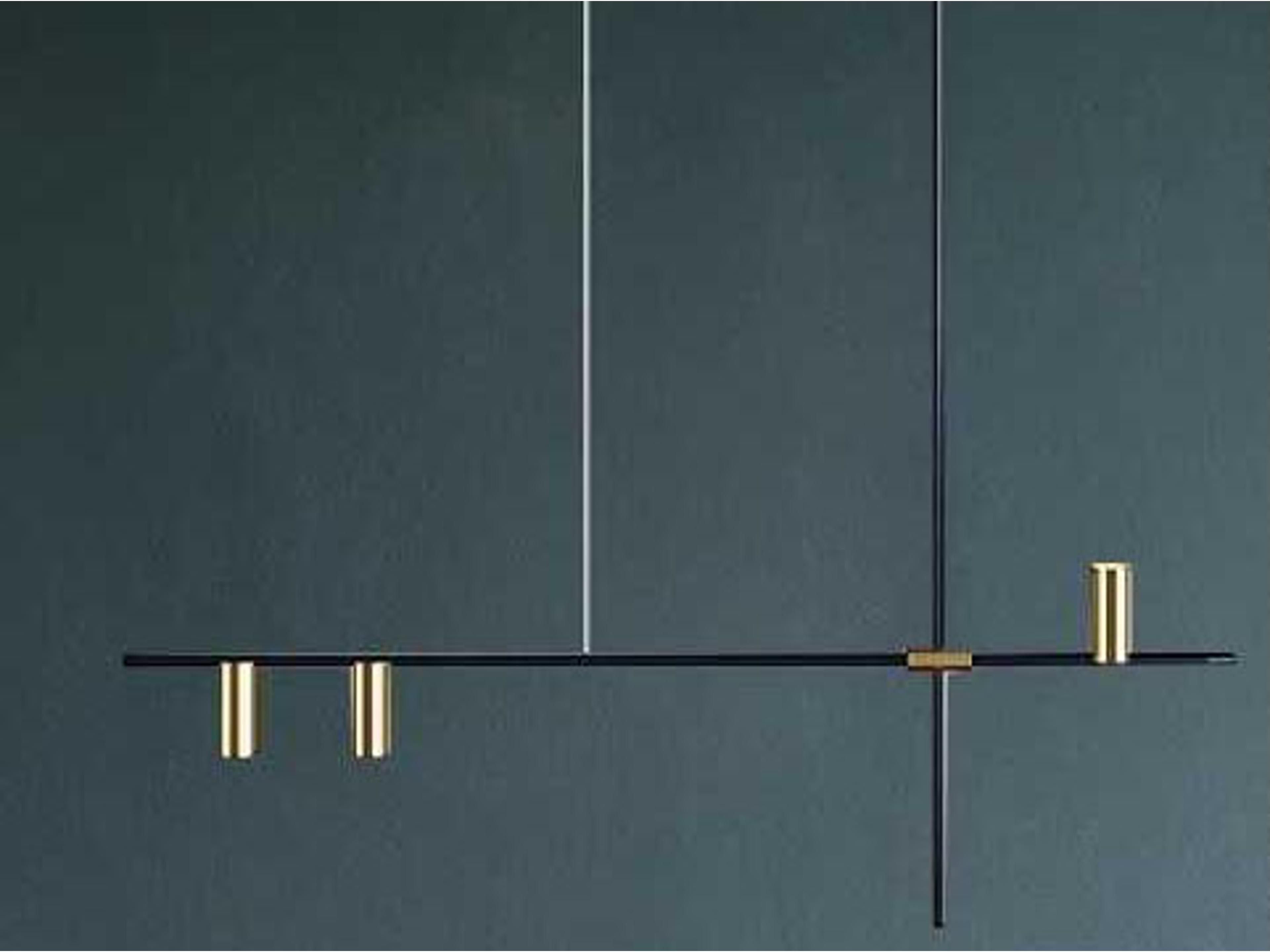 Updown 3-Light Black Matte Gold Linear Pendant