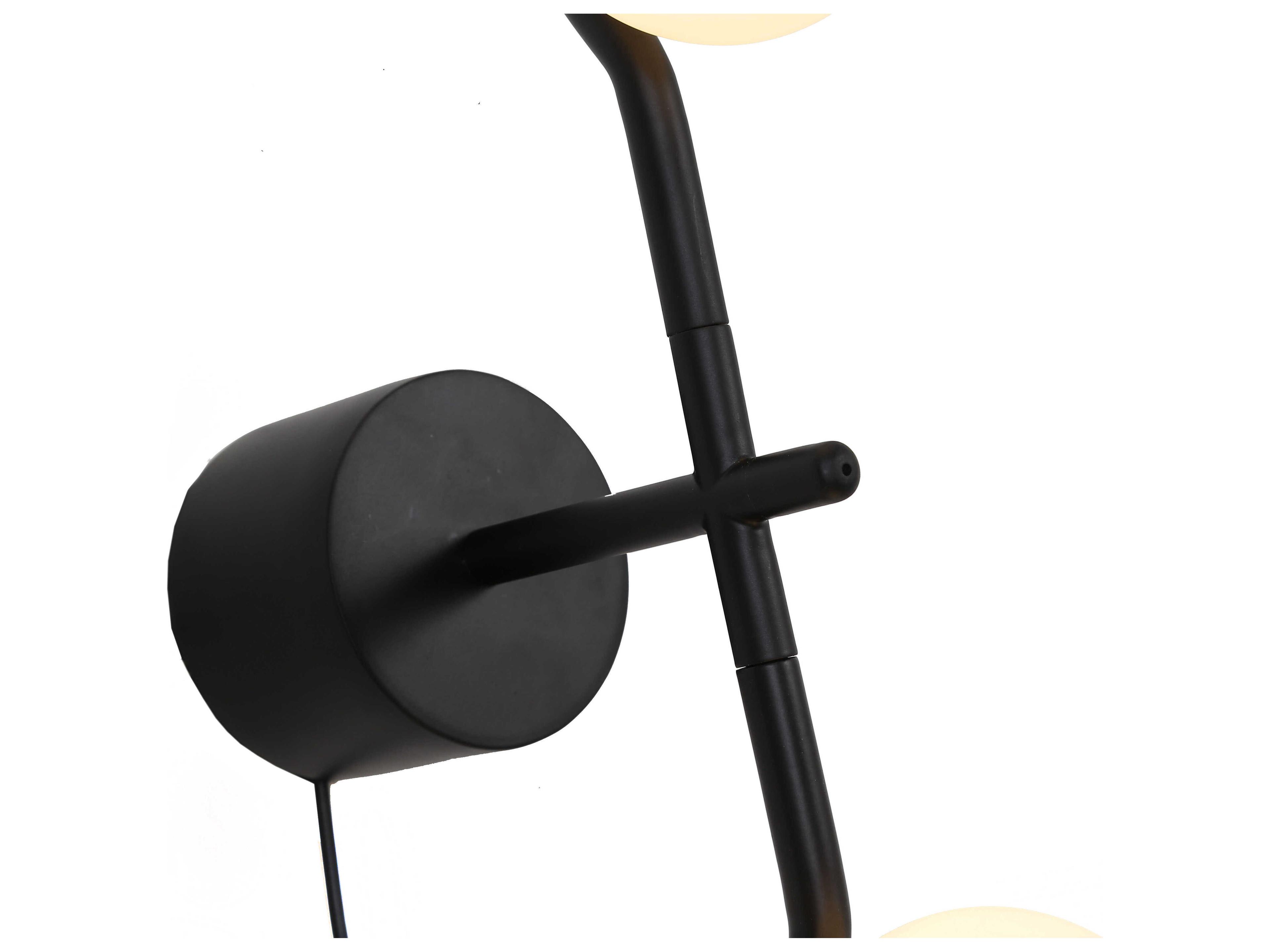 Mobital Pluto 2-Light Matte Black Wall Sconce