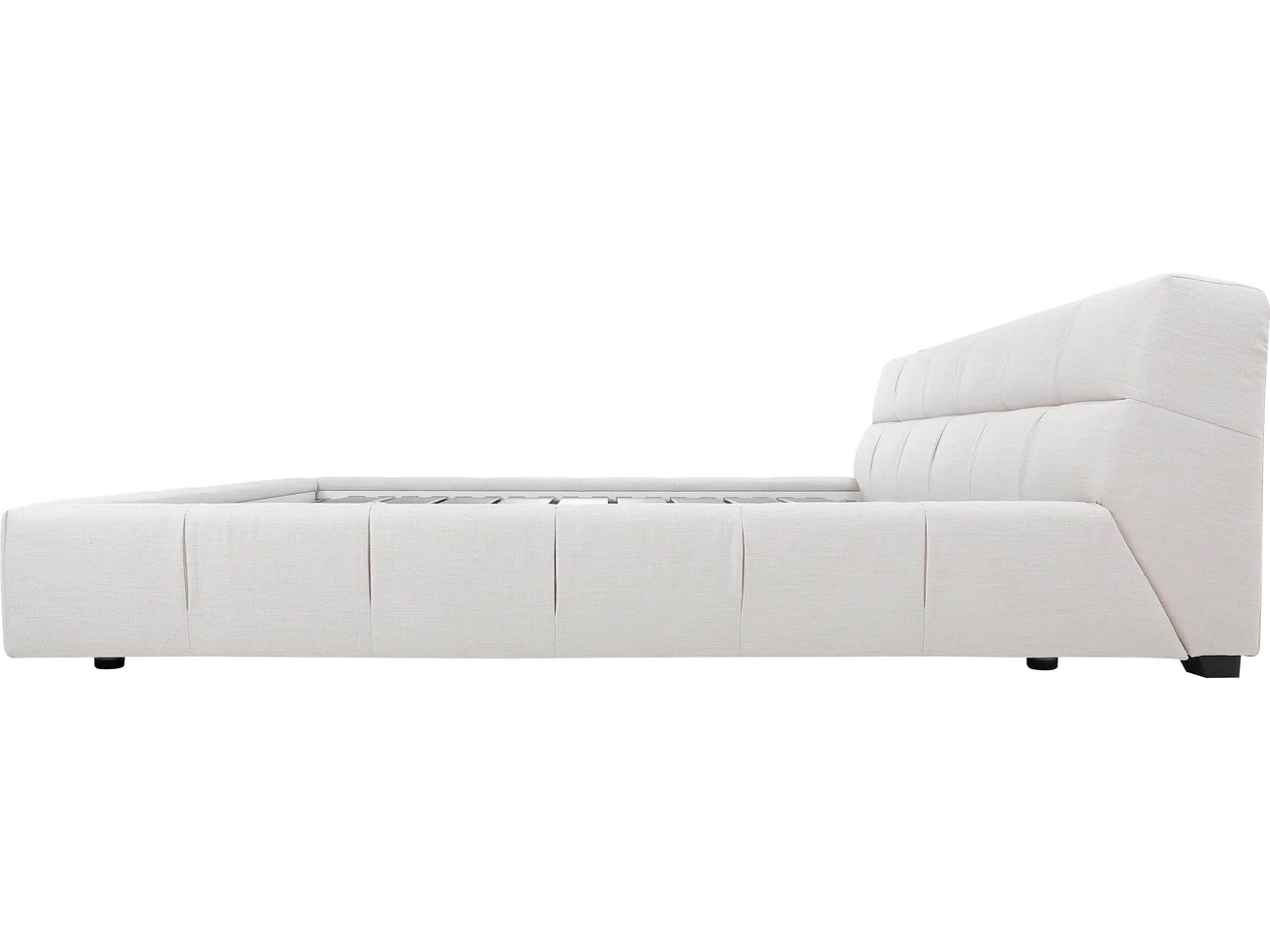 Mobital Bubble White Upholstered King Platform Bed
