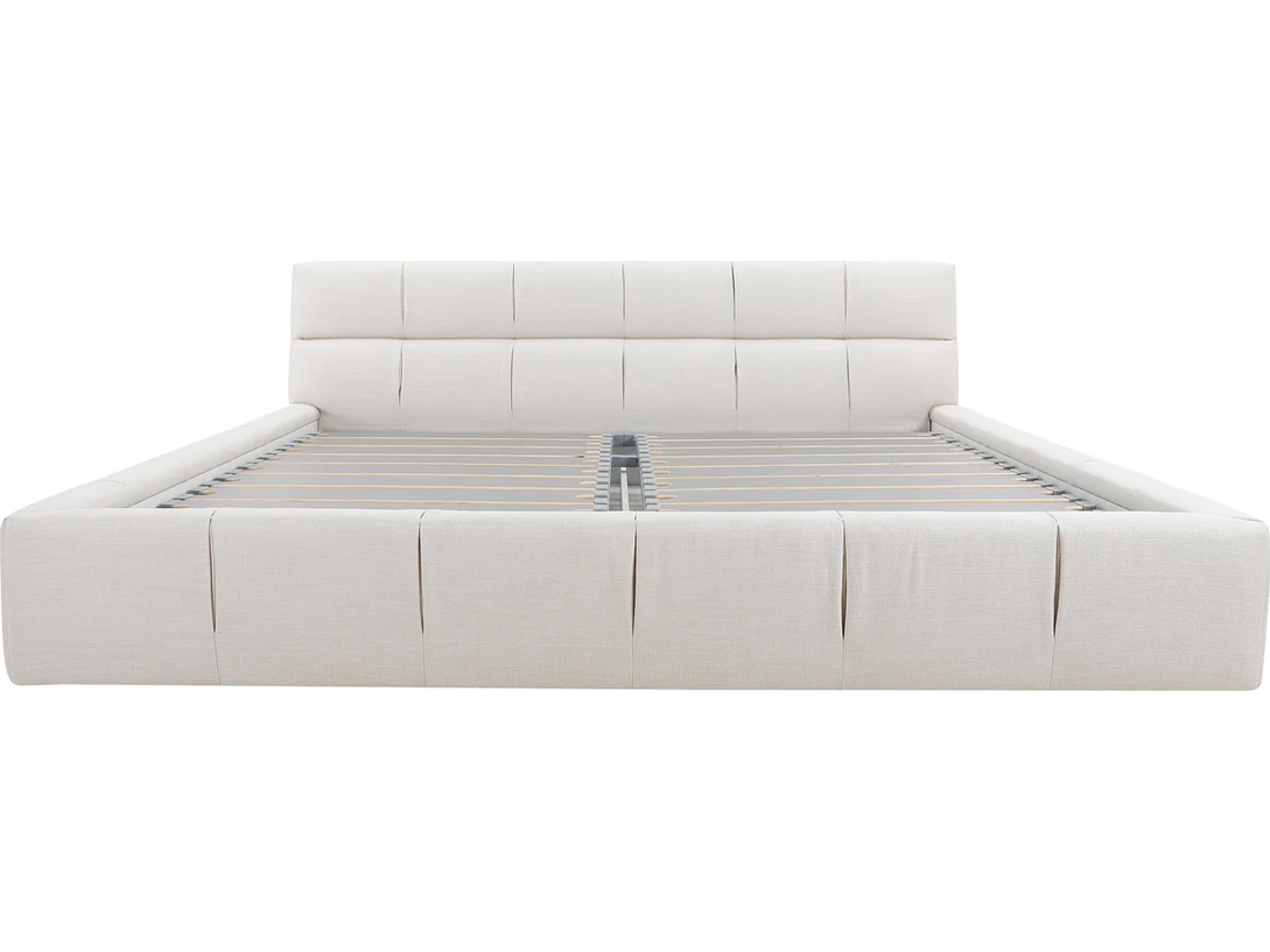 Mobital Bubble White Upholstered King Platform Bed
