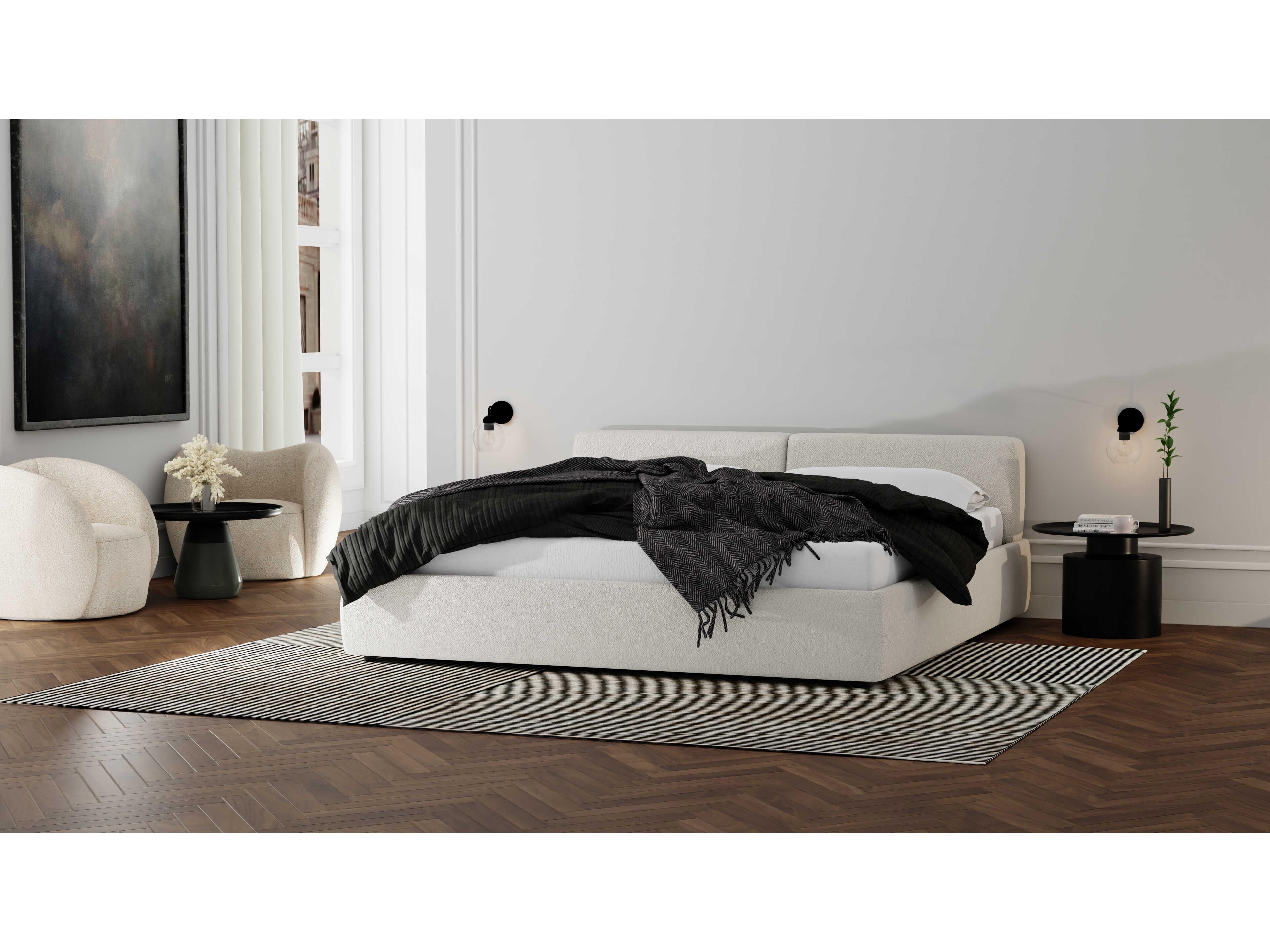 Mobital Cloud-9 Grey Chenille Upholstered King Platform Bed