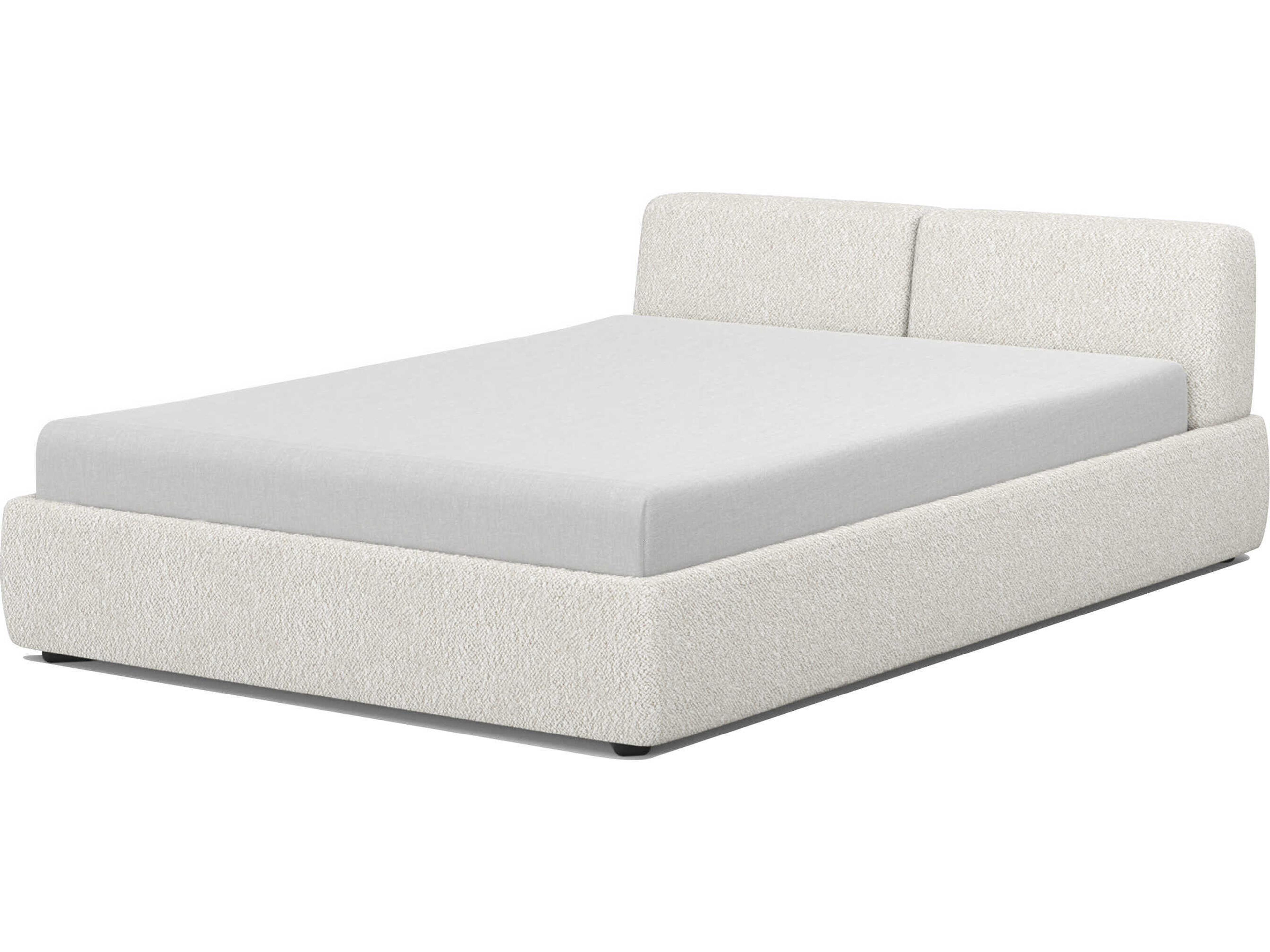 Cloud-9 Crme Boucle Gray Upholstered Queen Platform Bed