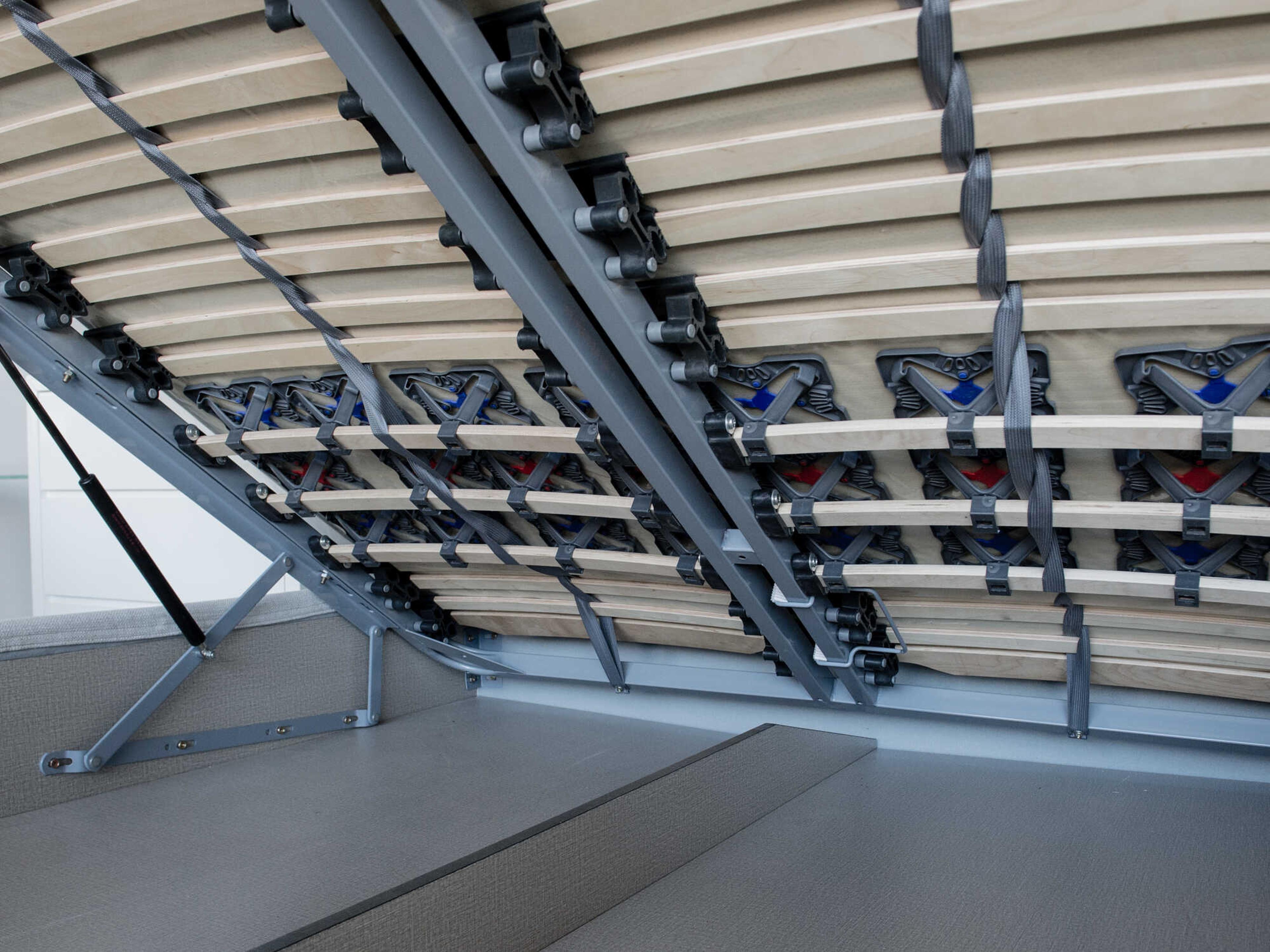 Mobital Cove Heather Grey Chenille Wood King Platform Bed