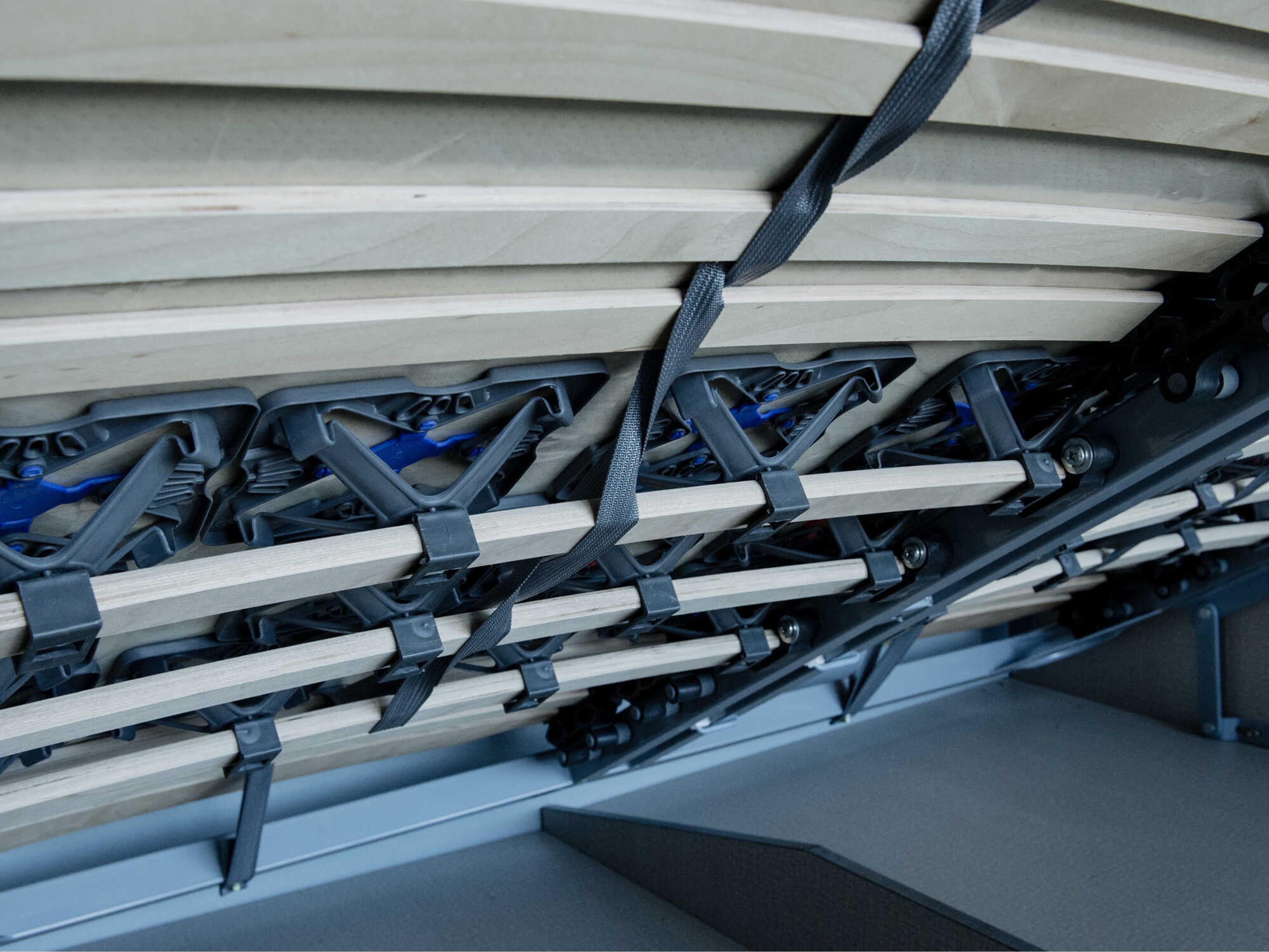 Mobital Cove Heather Grey Chenille Wood King Platform Bed