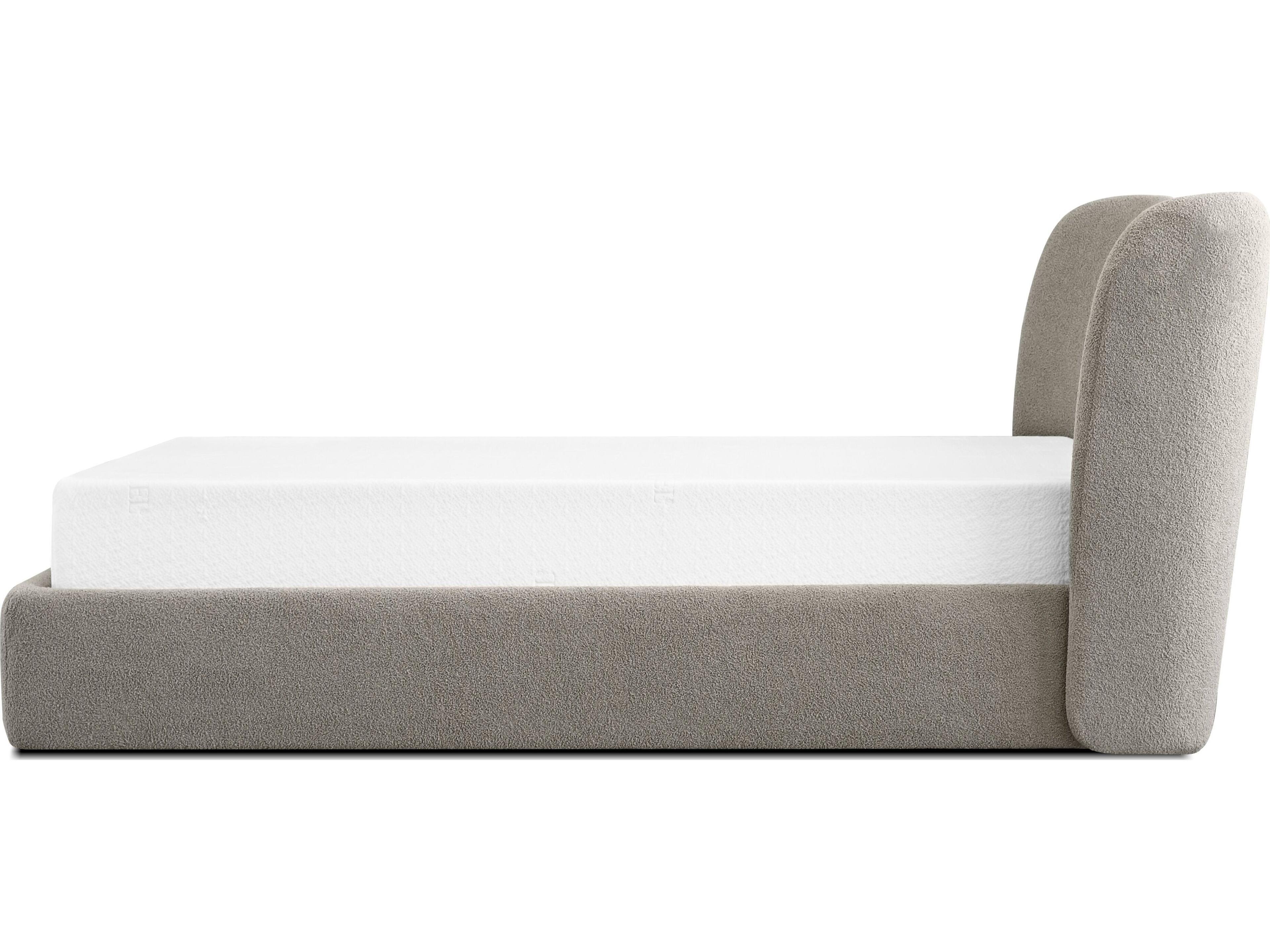 Mobital Harlow Gray Plywood Upholstered King Platform Bed