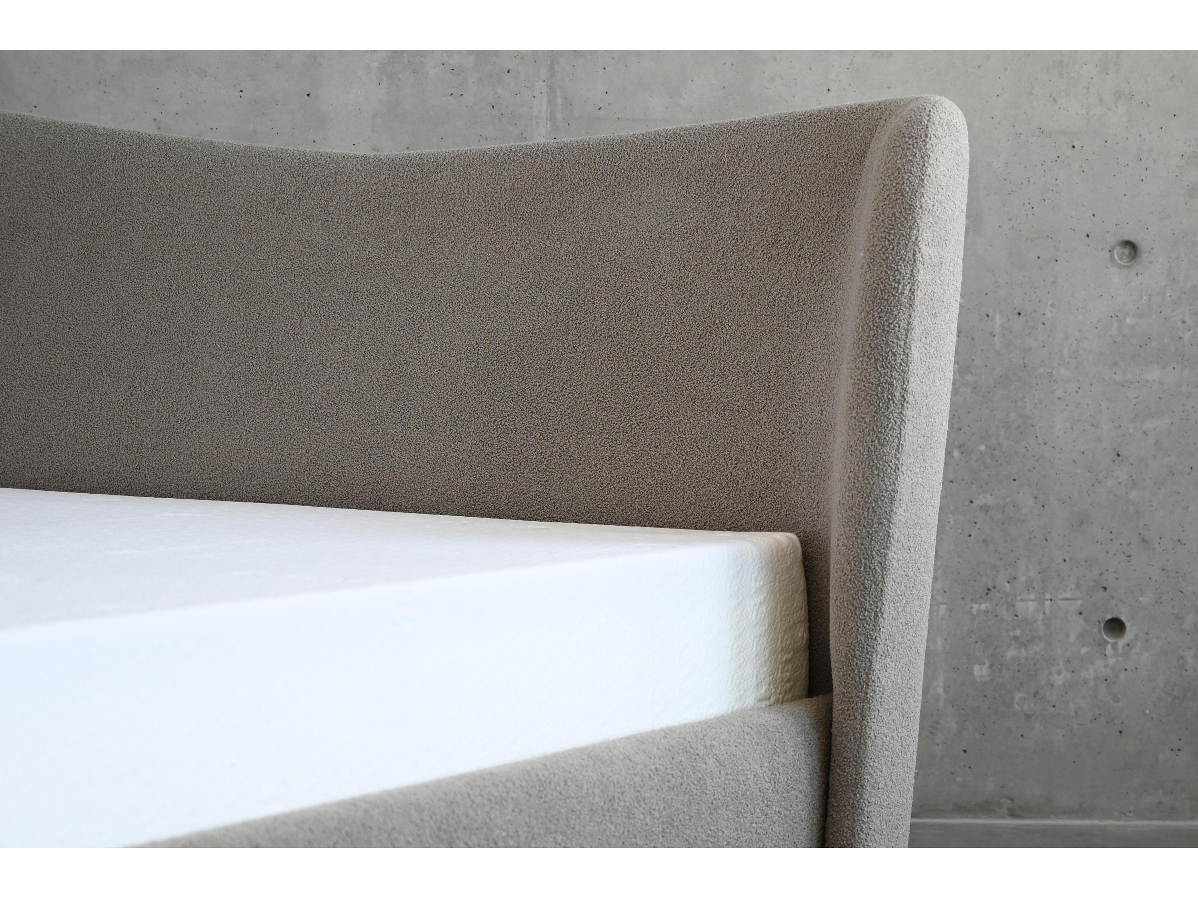 Mobital Harlow Gray Plywood Upholstered King Platform Bed