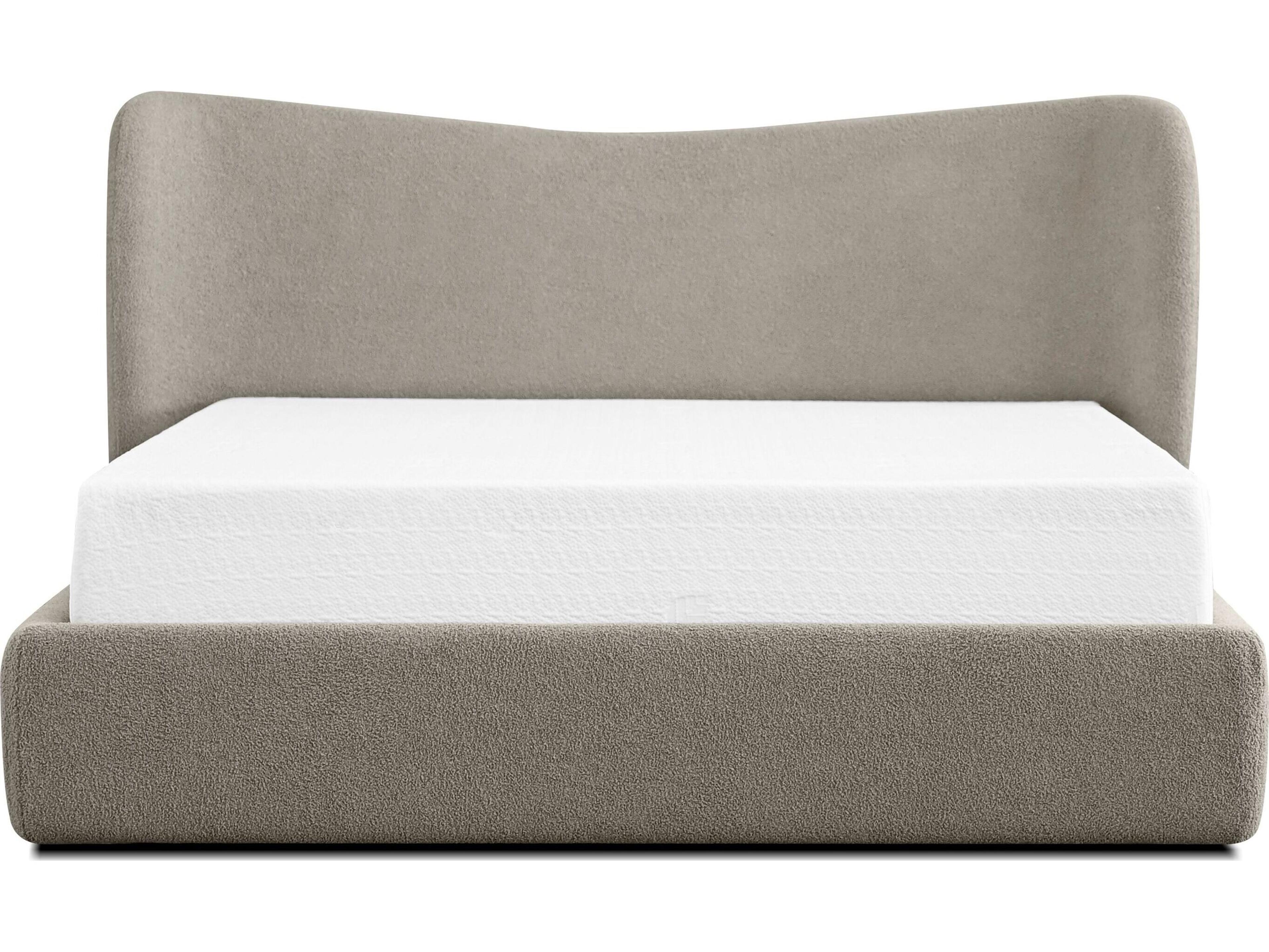 Mobital Harlow Gray Plywood Upholstered Queen Platform Bed
