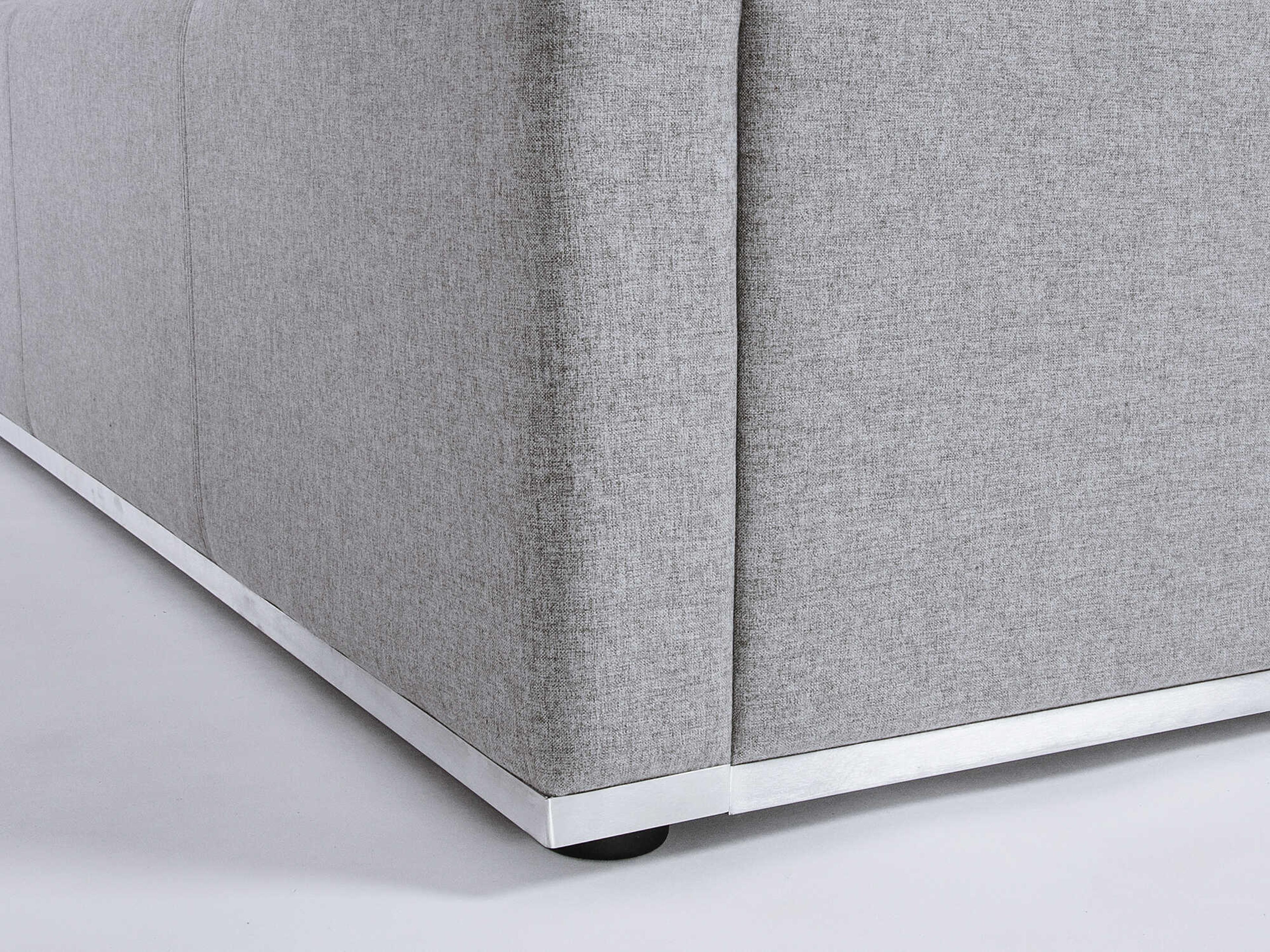 Mobital Reve Grey Pine Wood Upholstered Queen Platform Bed