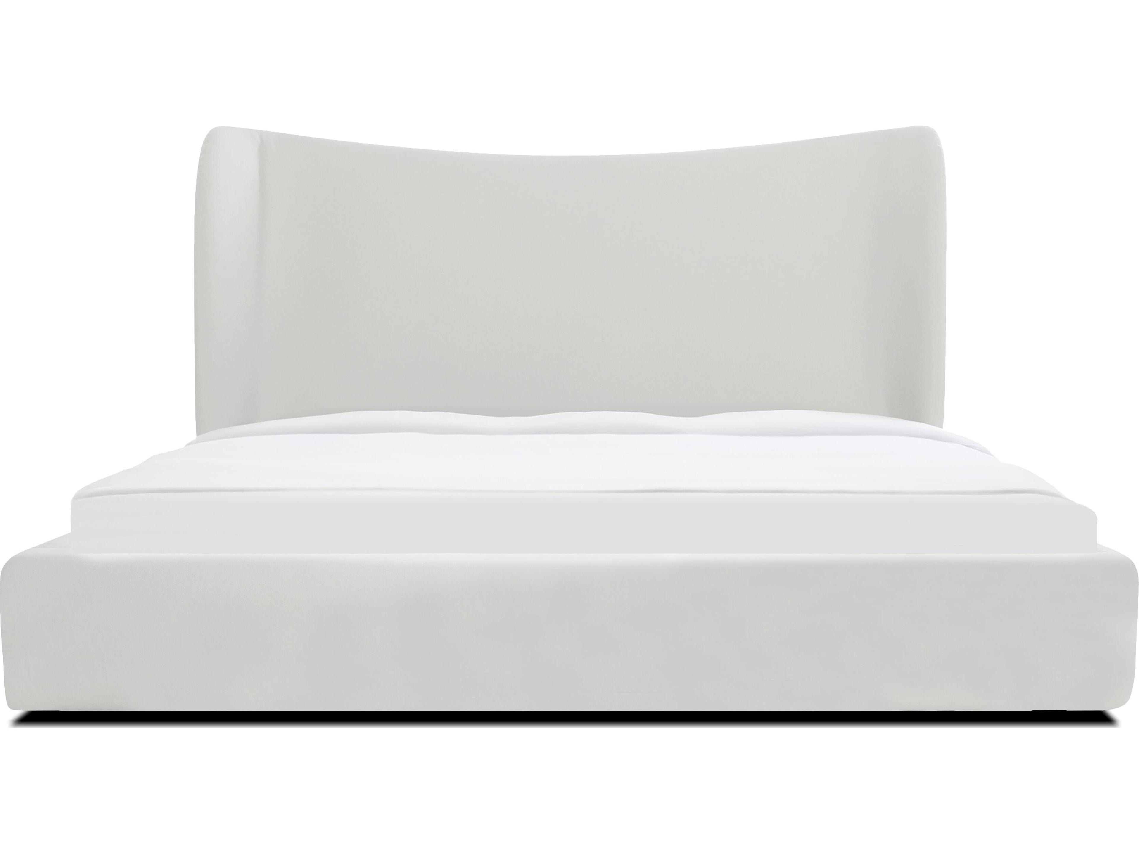 Mobital Rowe White Plywood Upholstered Queen Platform Bed