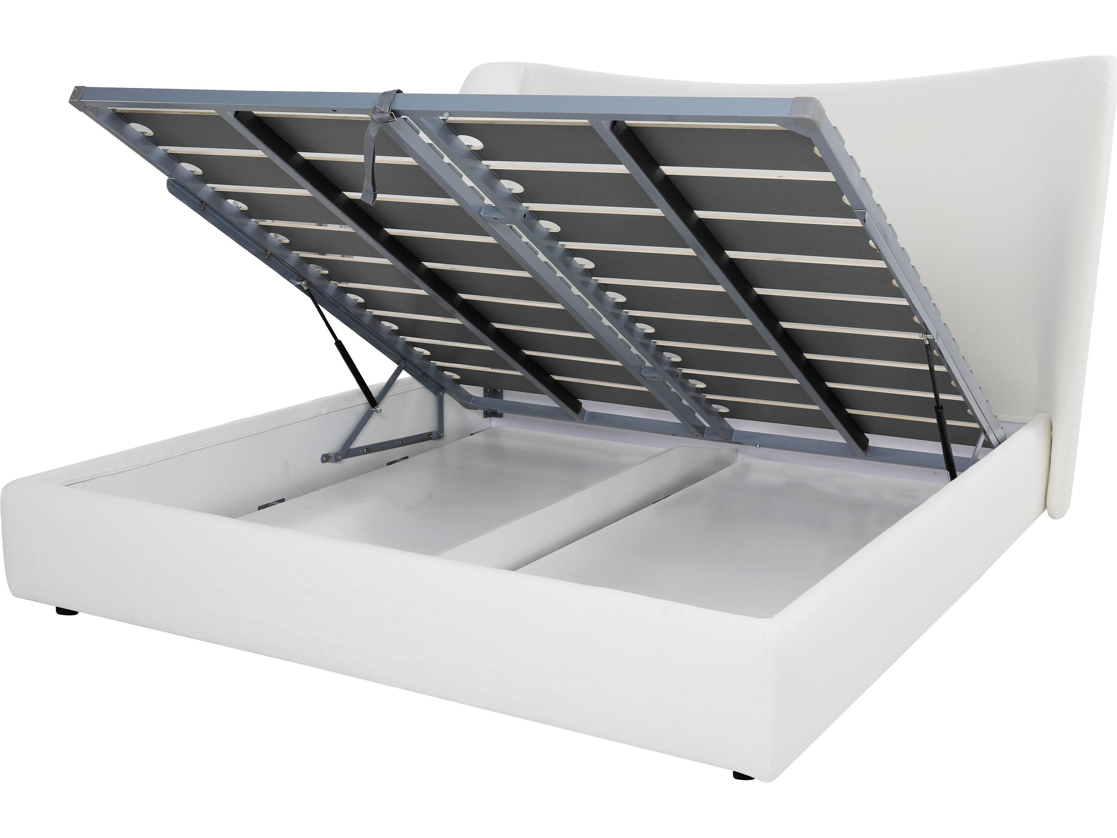 Mobital Rowe White Plywood Upholstered Queen Platform Bed