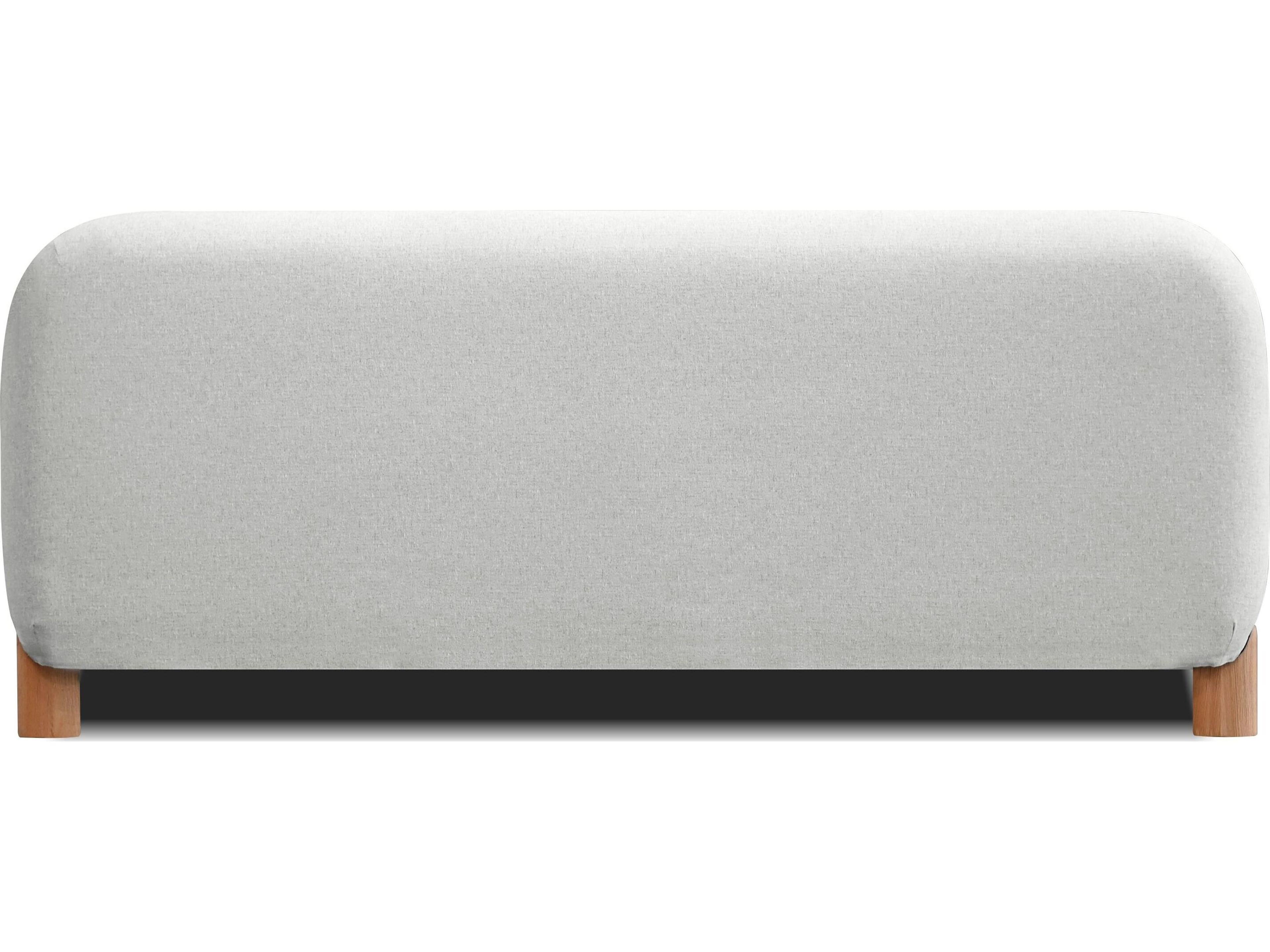 Mobital Rubble White Pine Wood Upholstered Queen Platform Bed