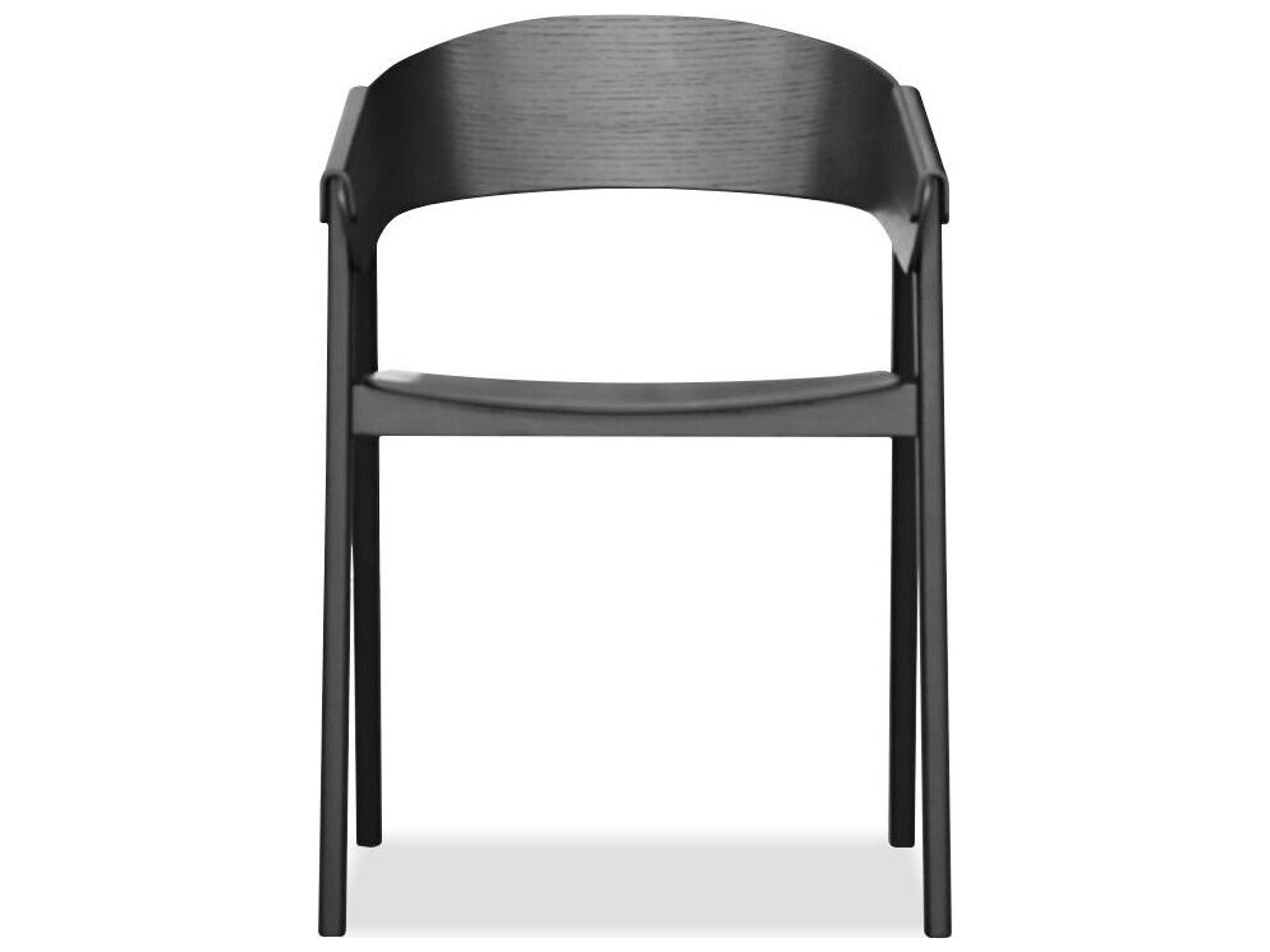 Mobital Alf Oak Wood Black Arm Dining Chair Set of 2