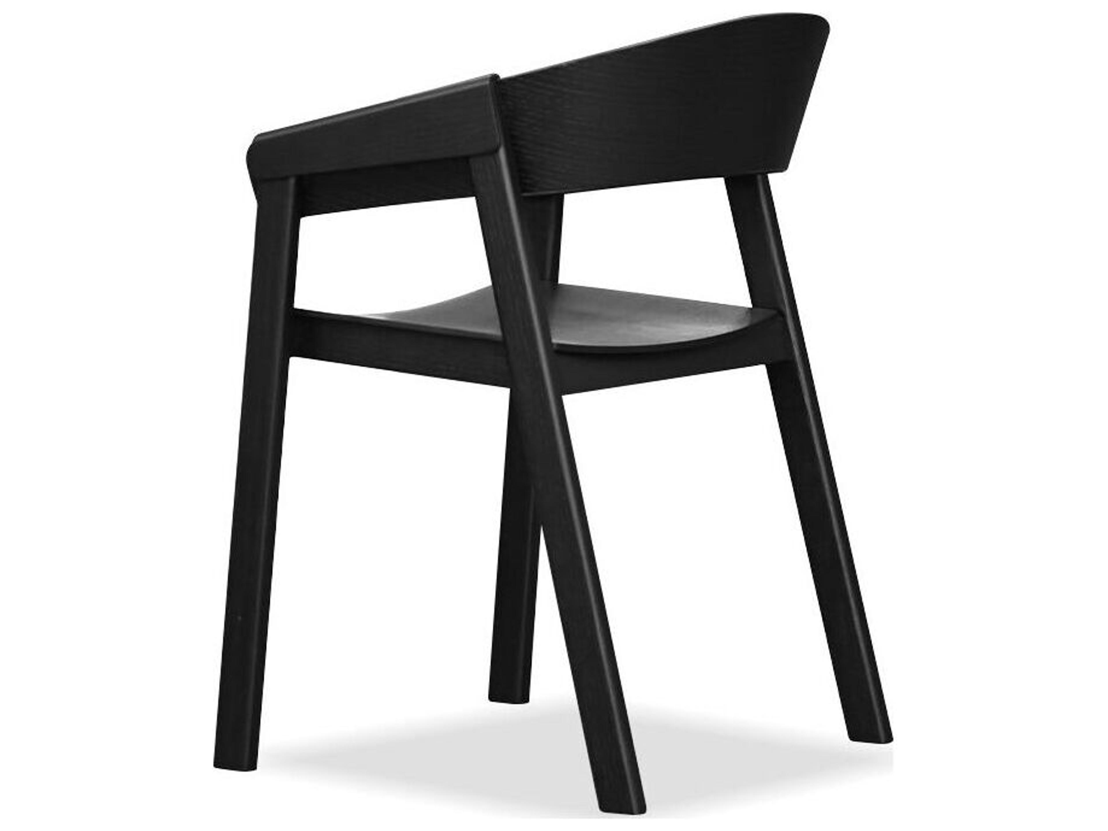 Mobital Alf Oak Wood Black Arm Dining Chair Set of 2