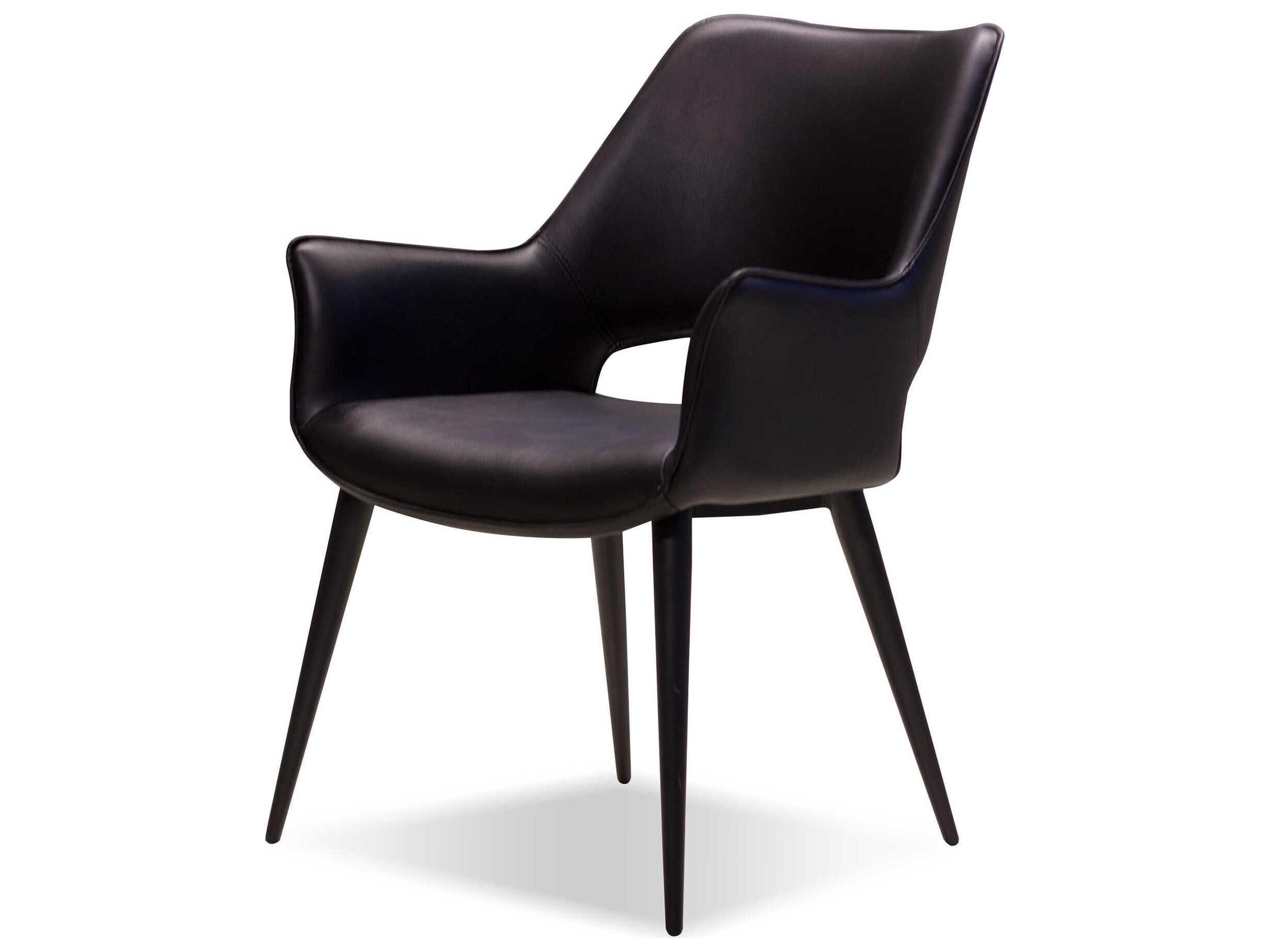 Stratford Arm Dining Chair Black Faux Leather