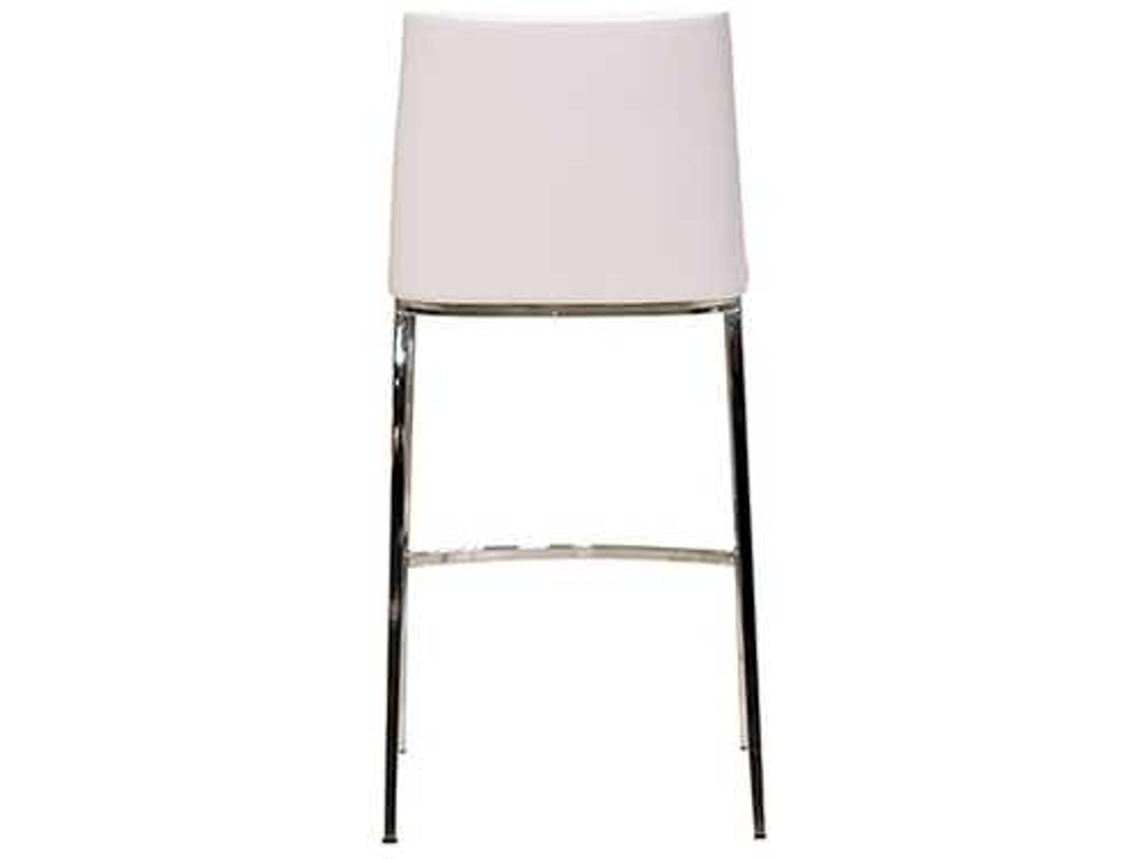 Mobital Weston Pure White Stainless Steel Faux Leather Bar Stool